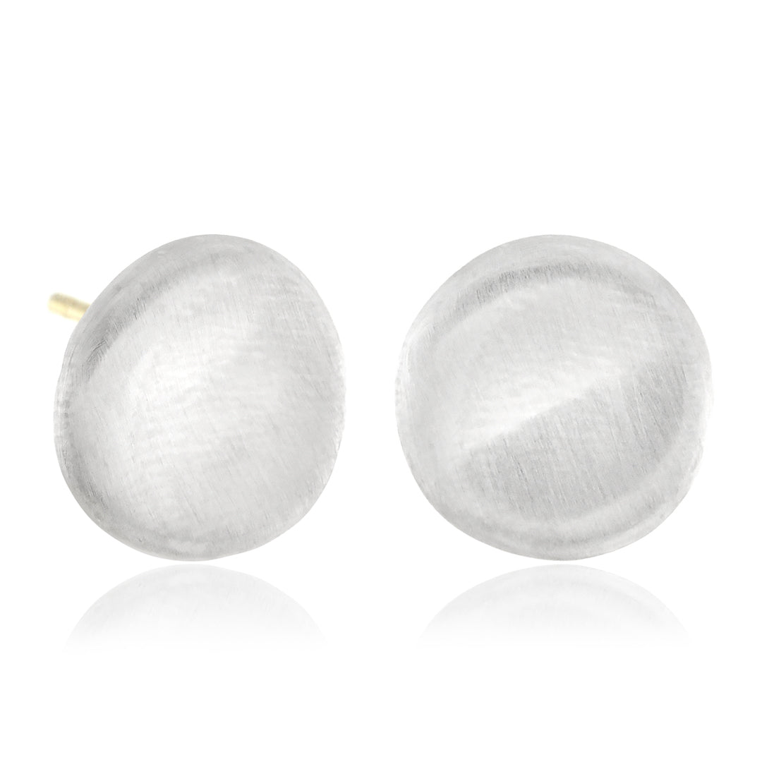 Brushed Sterling Silver Organic Pebble Earrings - Handmade Dangle Earrings for Women - Perfect for Everyday Wear, Office & Special Occasions