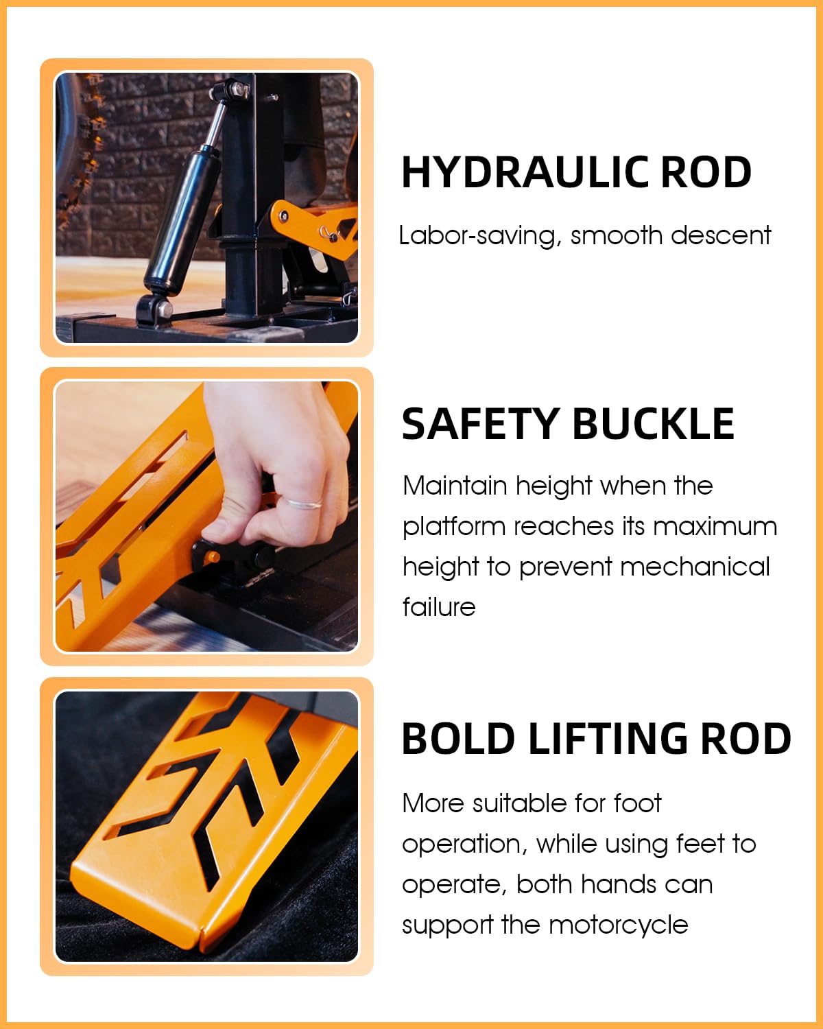 Heavy Duty Dirt Bike Stand - 1000Lbs Capacity Adjustable Hydraulic Motorcycle Lift Jack with Wide Damping Base for Repair & Maintenance | Perfect for Motocross, Pit Bikes, Mini Bikes & Dirtbike Servicing in Your Garage Workshop