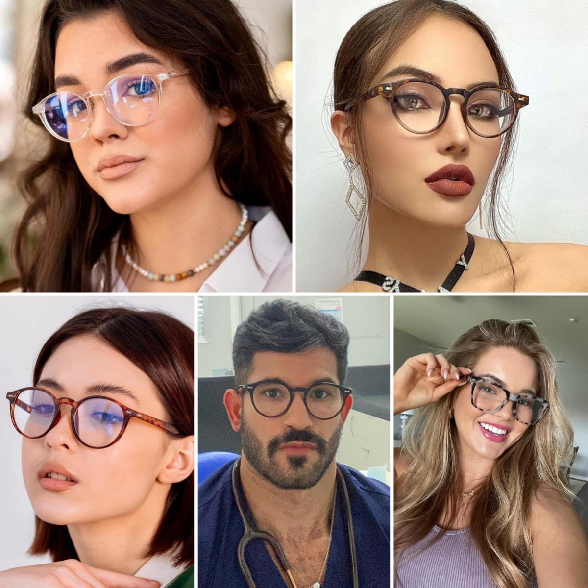JOVAKIT Blue Light Blocking Glasses for Women & Men - Retro Round Frame Computer Glasses, Anti-Eyestrain, UV Protection - Perfect for Gaming, Office Work & Screen Time