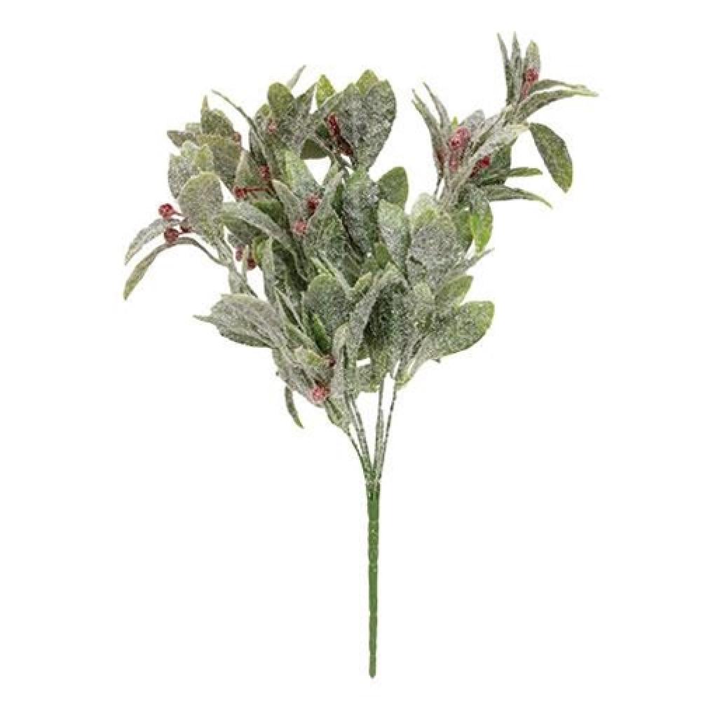 Flocked Sparkle Mistletoe Bush - Christmas Holiday Decoration for Home, Office & Party Decor