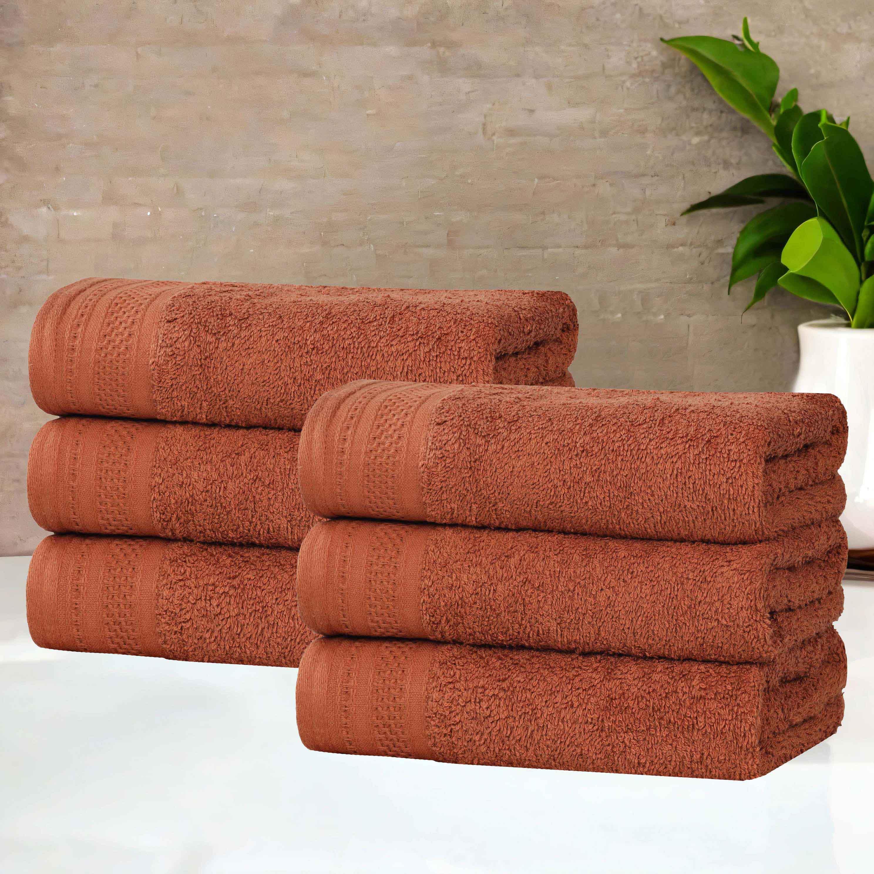 Premium Honeycomb Waffle Weave Cotton Hand Towels Set of 6 - Soft Absorbent Bath & Kitchen Towels for Guest Bathroom, Spa, Luxury Hotel Decor