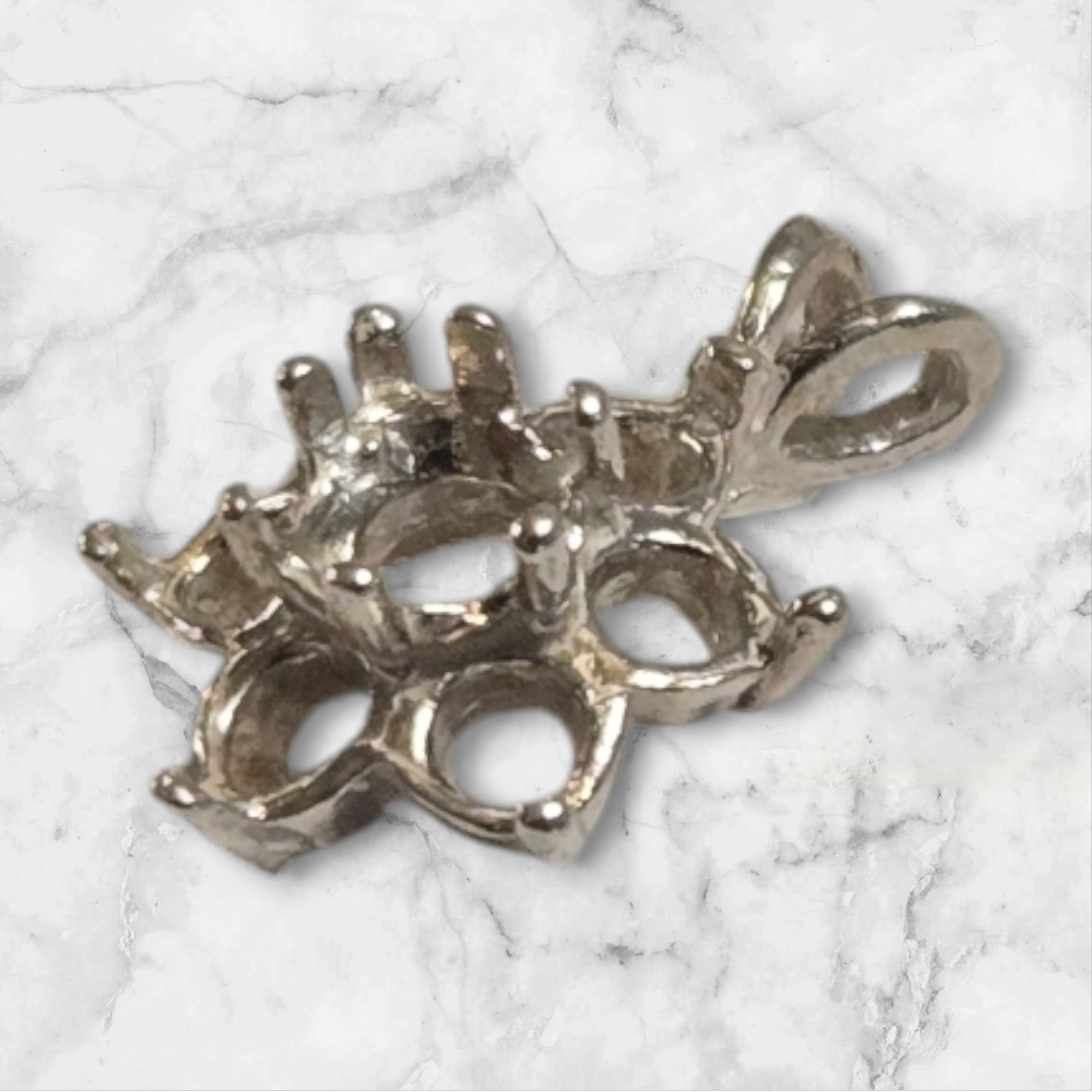 Solid Sterling Silver or 14K Gold Multi-Stone Round Cluster Pre-Notched Pendant Setting - Handcrafted Jewelry Made in USA (161 230/141 230) - Perfect for Necklaces, Bracelets & DIY Jewelry Making