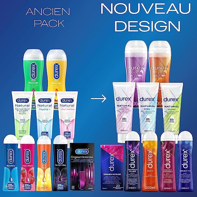 Durex Aloe Vera Lubricating & Massage Gel 200ml + Natural Gel 100ml - 2 Pack Set (Soft Hydration & Sensual Massage) - Perfect for Couples & Intimate Moments