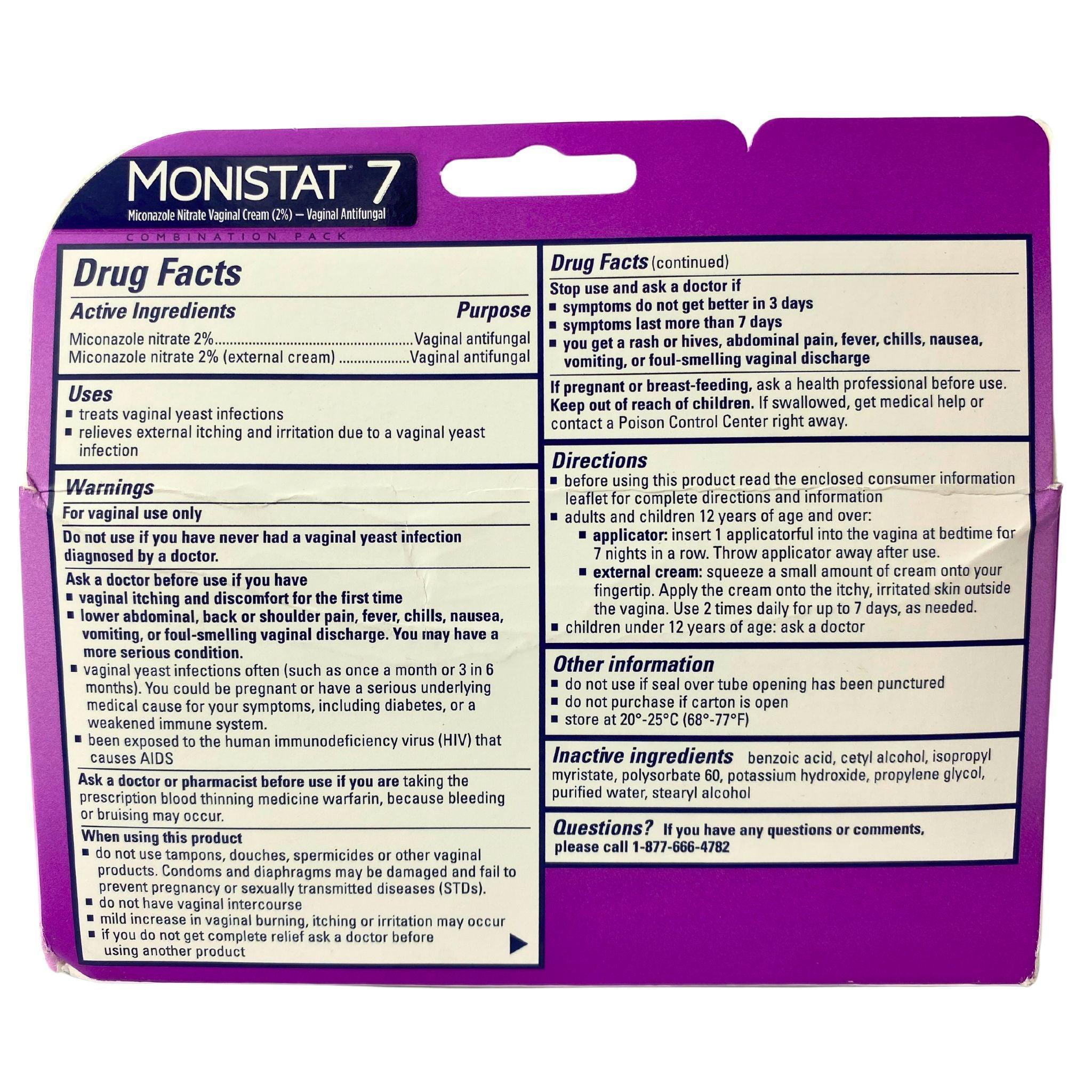 Monistat 7-Day Yeast Infection Treatment Combination Pack | 26-Piece Set with Cream & Suppositories | Vaginal Itch Relief for Women | Home & Travel Use