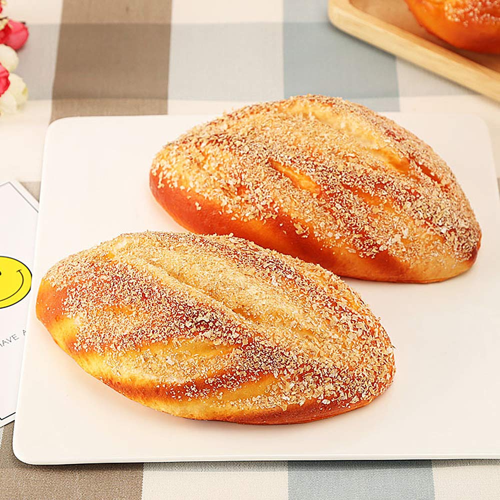 2PCS Realistic Artificial Bread Fake Food Models - Perfect for Photography Props, Home Kitchen Decor, and Party Decorations | Great for Food Styling, Instagram Photos & Themed Events