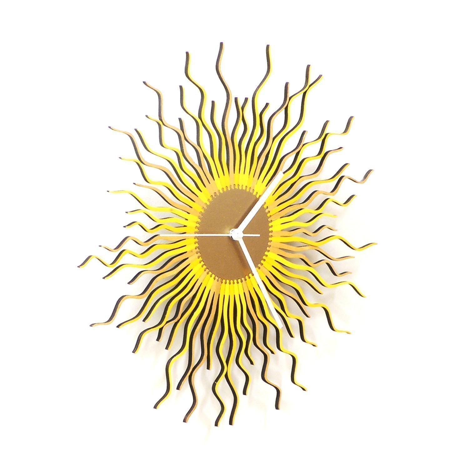 Medusa Gold - 16 Inch Elegant Gold Wall Clock with Filigree Wood Design, Handmade Home Decor for Living Room, Bedroom & Office