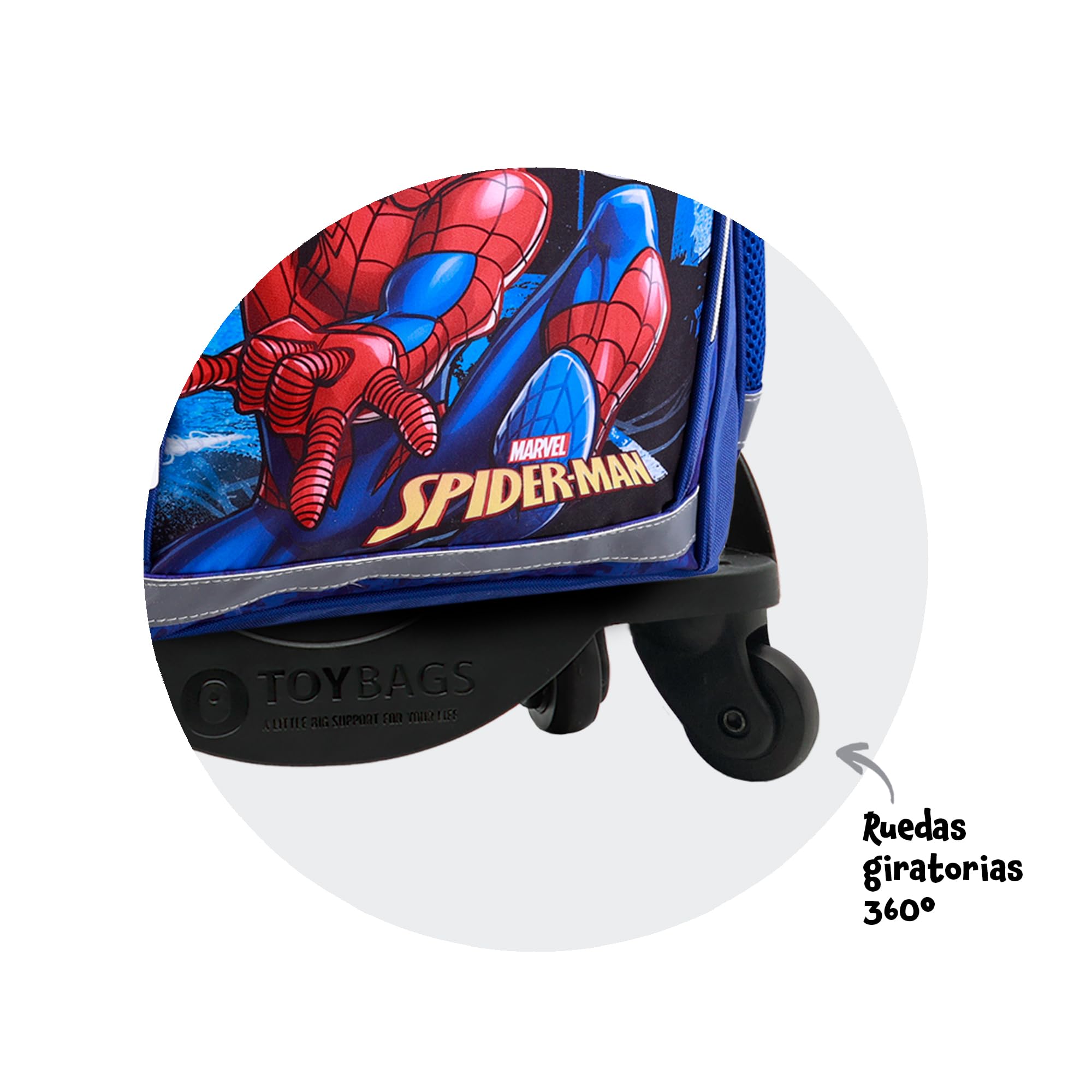 TOYBAGS Spiderman Backpack for Kids - Adjustable Dual Compartment School Bag (16.3 x 11.8 x 6.7 Inches) - Unisex Black Spider-Man Design - Perfect for School, Travel & Daily Use