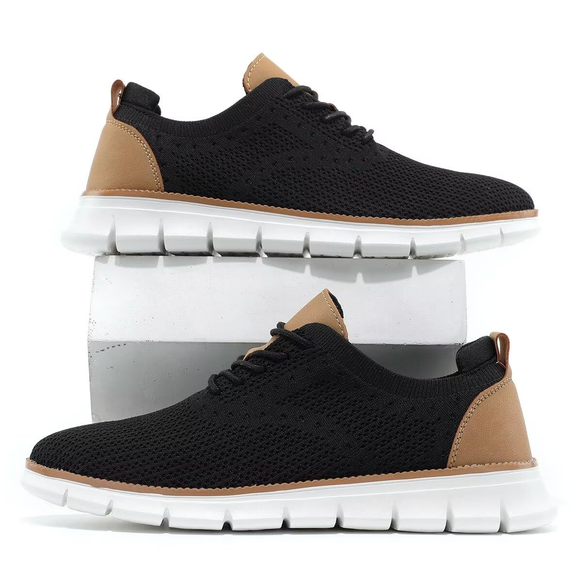 Men's Lightweight Oxford Lace-Up Dress Shoes - Comfortable Casual Walking Shoes & Fashion Sneakers for Work, Travel & Everyday Wear