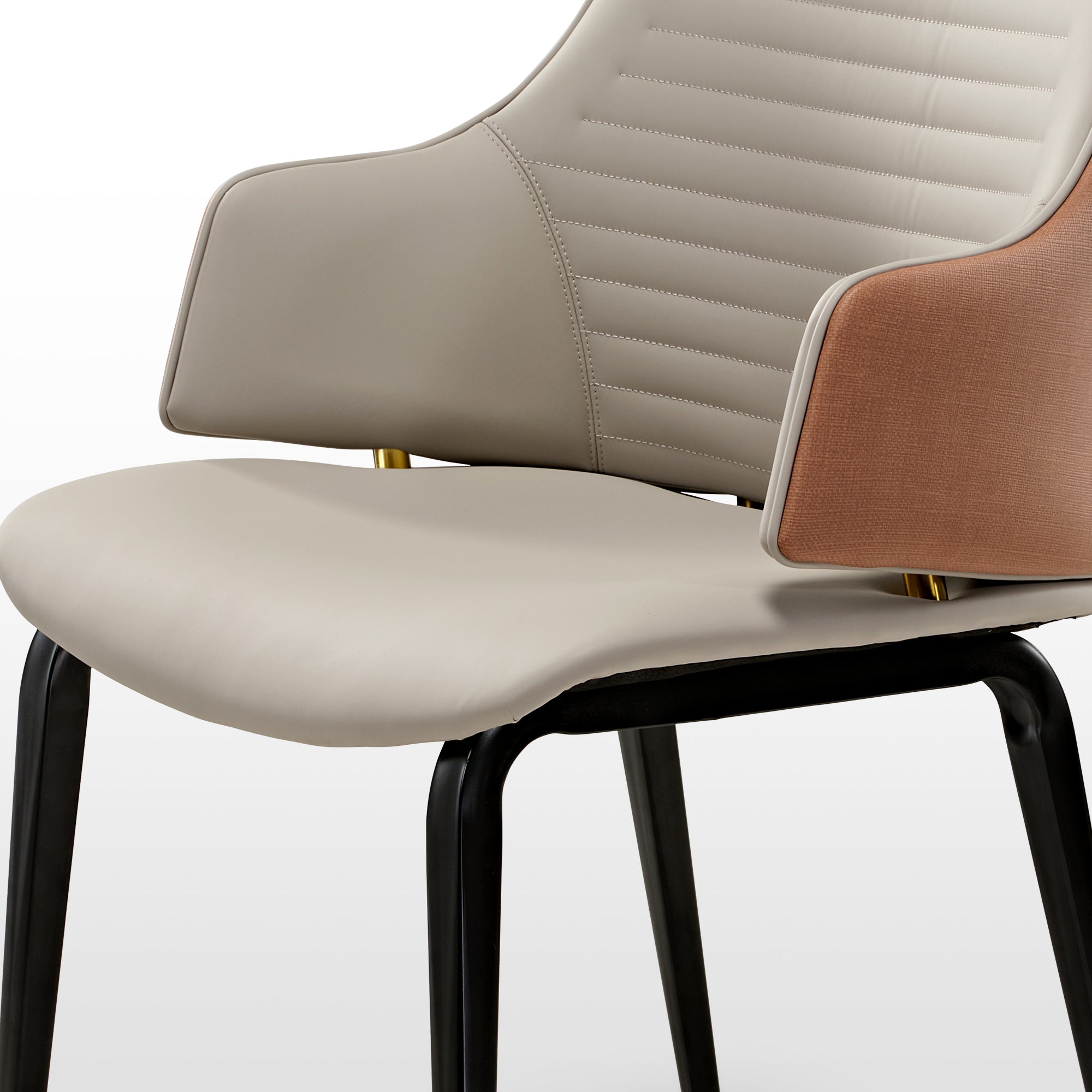 Juliet Dining Arm Chairs Set of 2 - Brown & Blue Upholstered Side Chairs for Kitchen, Dining Room, or Breakfast Nook - Comfortable Modern Accent Chairs