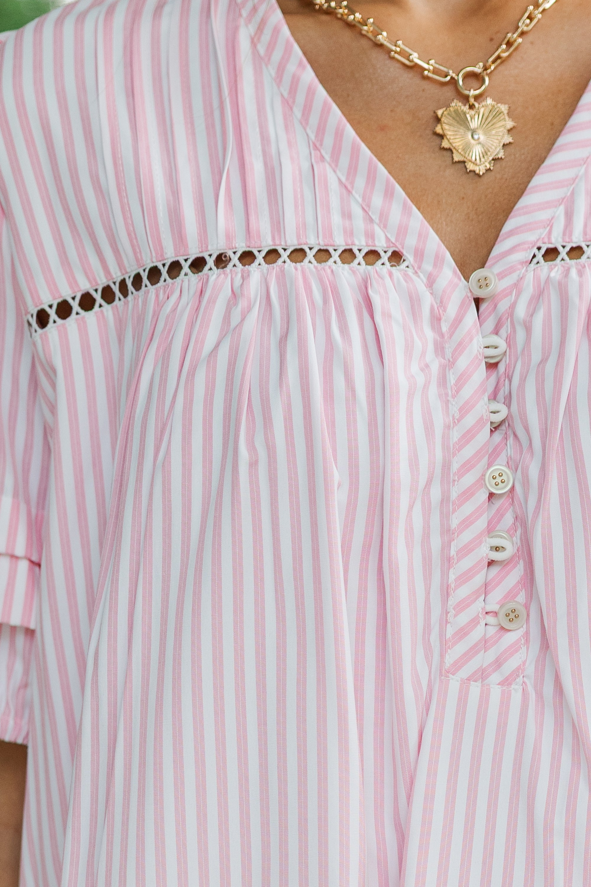Stylish Pink Striped Pleated Dress for Women - Elegant & Comfortable Summer Outfit for Parties, Dates & Casual Wear