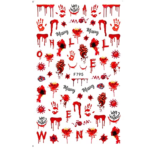 Halloween Nail Stickers & Thanksgiving Nail Art Decals - Self-Adhesive DIY Nail Wraps for Gel Polish, Halloween Party Nail Designs for Women & Girls - Perfect for Costume Parties, Holiday Nail Art & Festive Manicures
