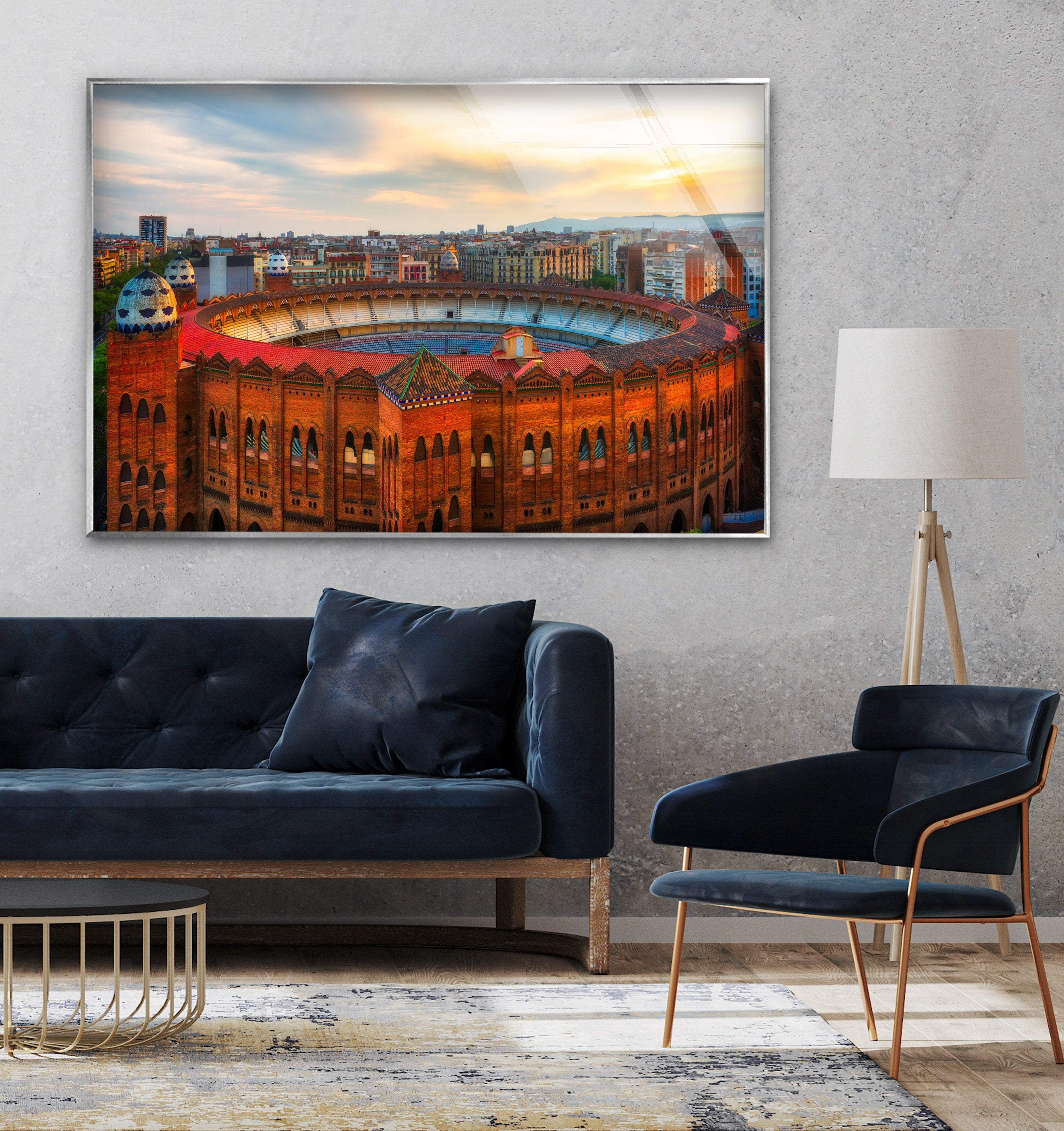 Barcelona Glass Wall Art – Iconic Spanish Landmark with Historic Architecture Decor for Home, Office & Gifts | Modern Cityscape Artwork for Living Room, Bedroom & Office Decor