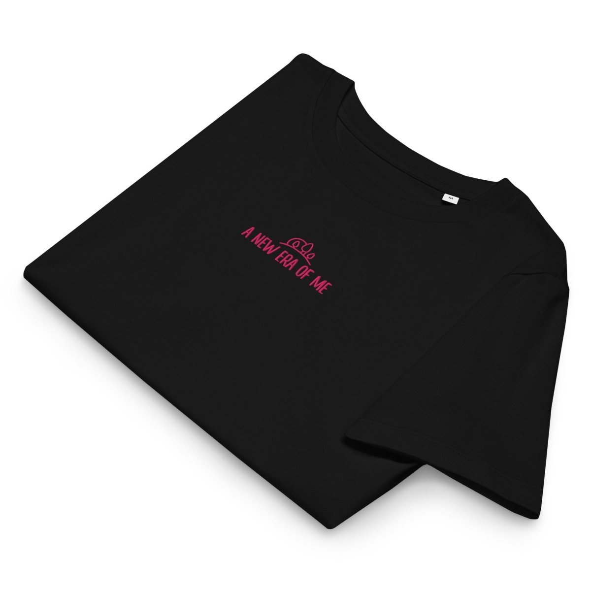 Women's Organic Cotton Embroidered Tee - Soft Comfortable Crewneck T-Shirt for Casual Wear & Everyday Outfits