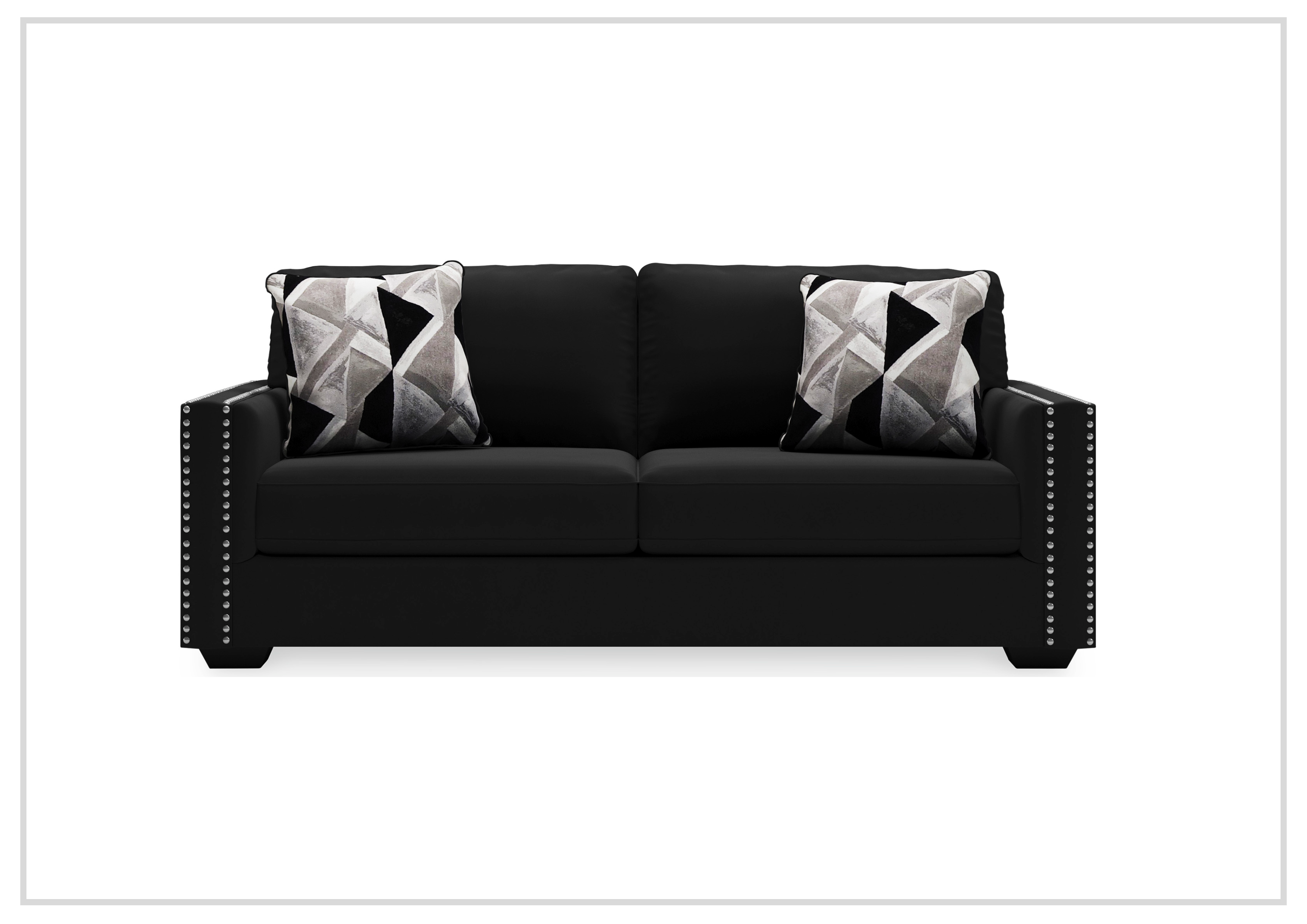 Gio Italia Glenton 2-Seater Velvet Sofa in Black - Luxurious Modern Living Room Furniture for Small Spaces & Apartments