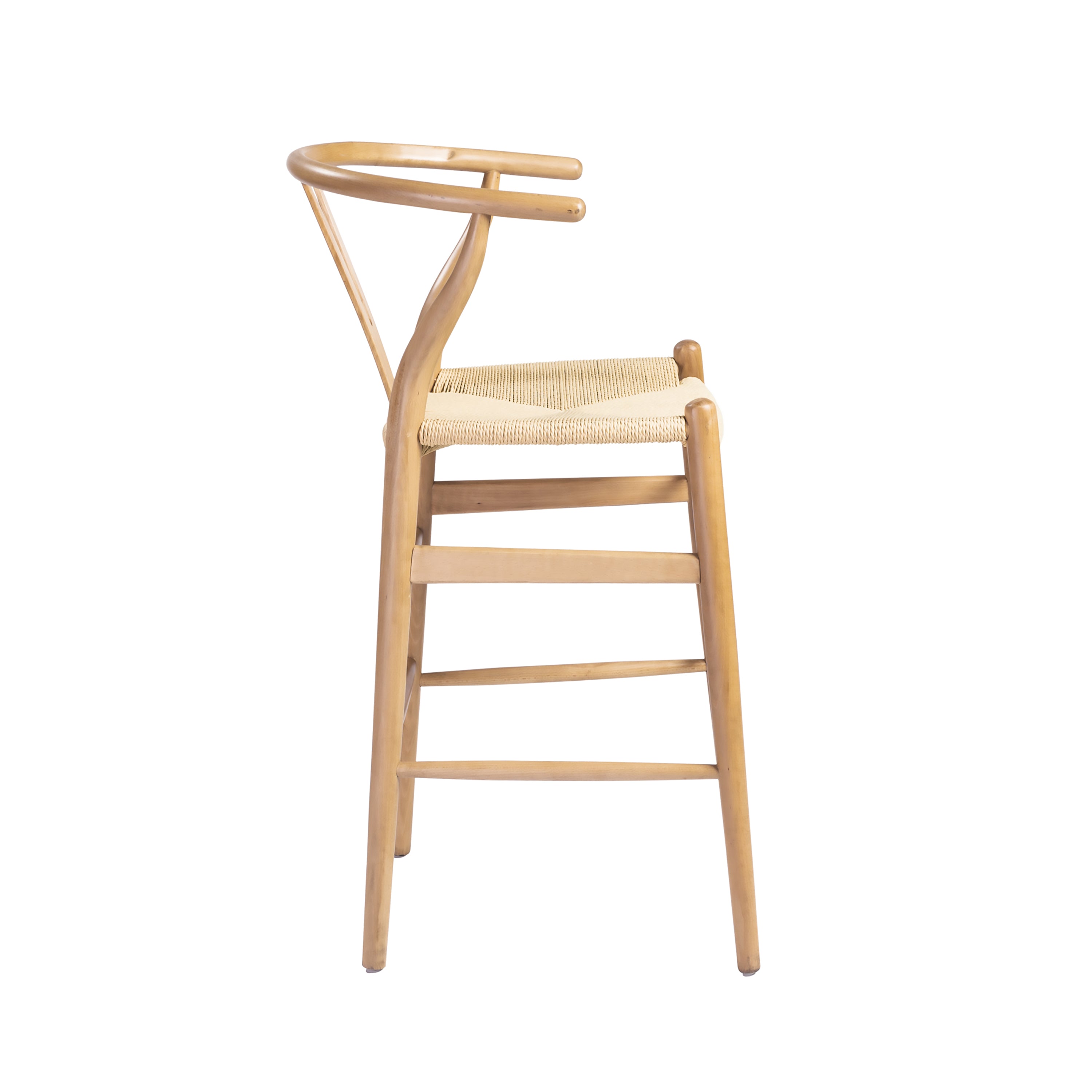 Evelina Black Wood Stained Counter Stool with Rush Seat - Perfect for Kitchen Island, Bar, and Dining Room Decor