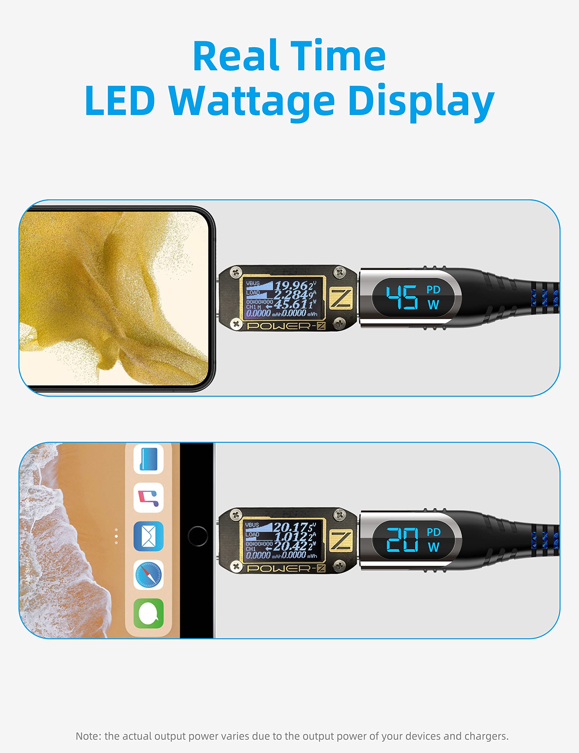 100W USB C to USB C Fast Charging Cable with LED Display - PD Compatible for iPhone 15 Pro Max, Galaxy S24/S23 Ultra, Pixel 7, Huawei Mate 60 Pro, MacBook Pro - Perfect for Travel, Office & Home Charging (6.6ft/2M)