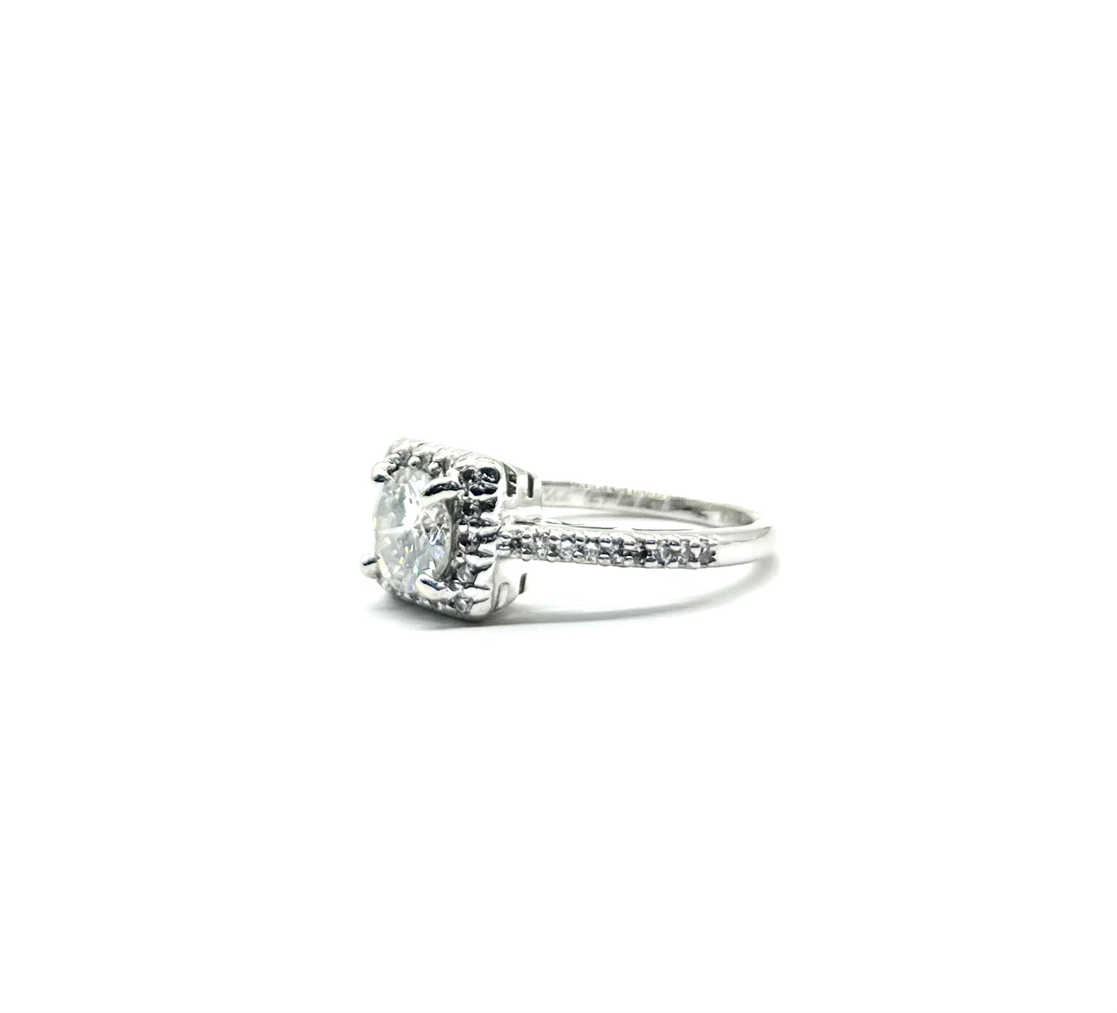 1.10 Carat Total Weight (CTW) Diamond Square Halo Engagement Ring - 14K White Gold Wedding Band for Women, Perfect for Proposals, Anniversaries & Special Occasions