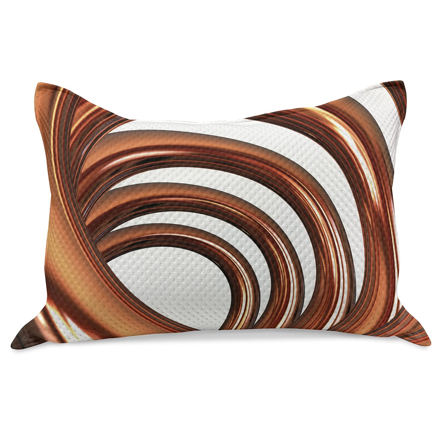 Ambesonne Abstract Knitted Quilt Pillow Cover - Helix Coil Curved Spiral Swirled Design on White Background, Standard King Size 36