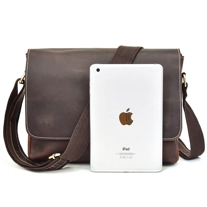 Premium Genuine Cow Leather Men's Shoulder Bag - Luxury Business Briefcase & Laptop Messenger Bag for Professionals | Office, Work, Travel & Daily Commute