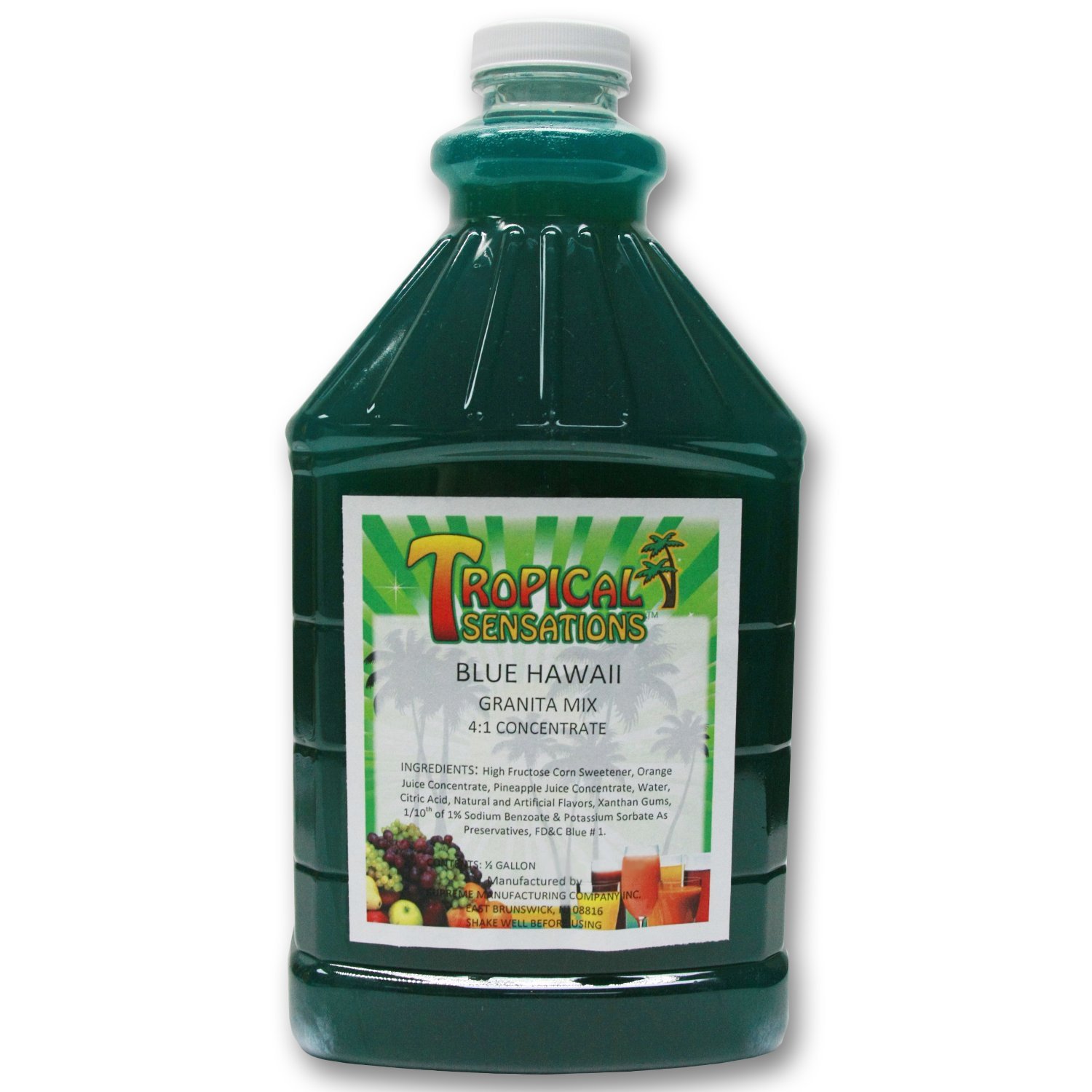 Blue Hawaii Tropical Slushie Mix - 6 Bottles (64 oz Each) - Perfect for Summer Parties, BBQs, and Poolside Refreshments