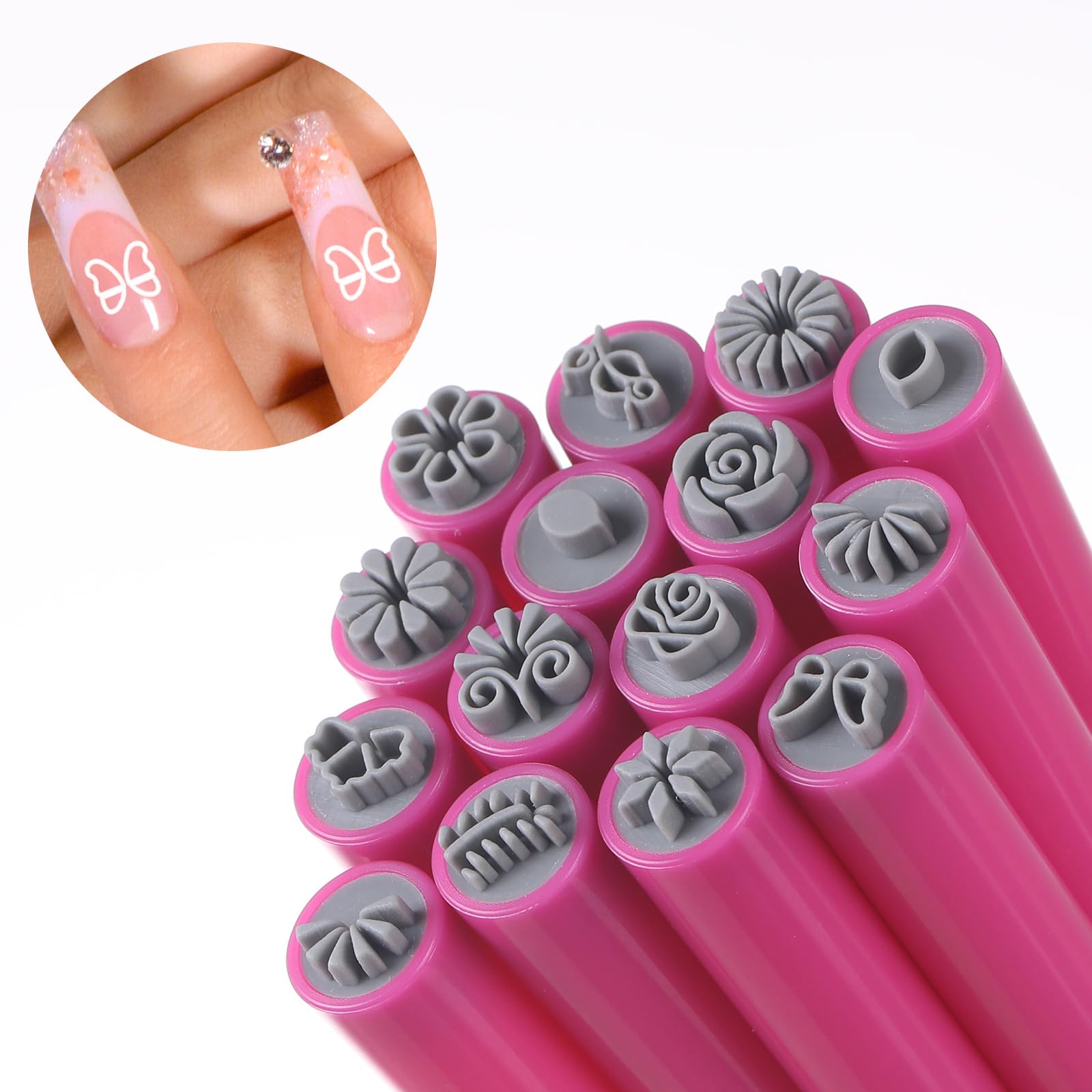 15PCS Floral Nail Art Stamping Pens – DIY Nail Design Tools for Women & Girls, Professional Nail Stamp Brushes for Creative Home Manicures & Salon Use – Perfect for Parties, Weddings, and Special Occasions