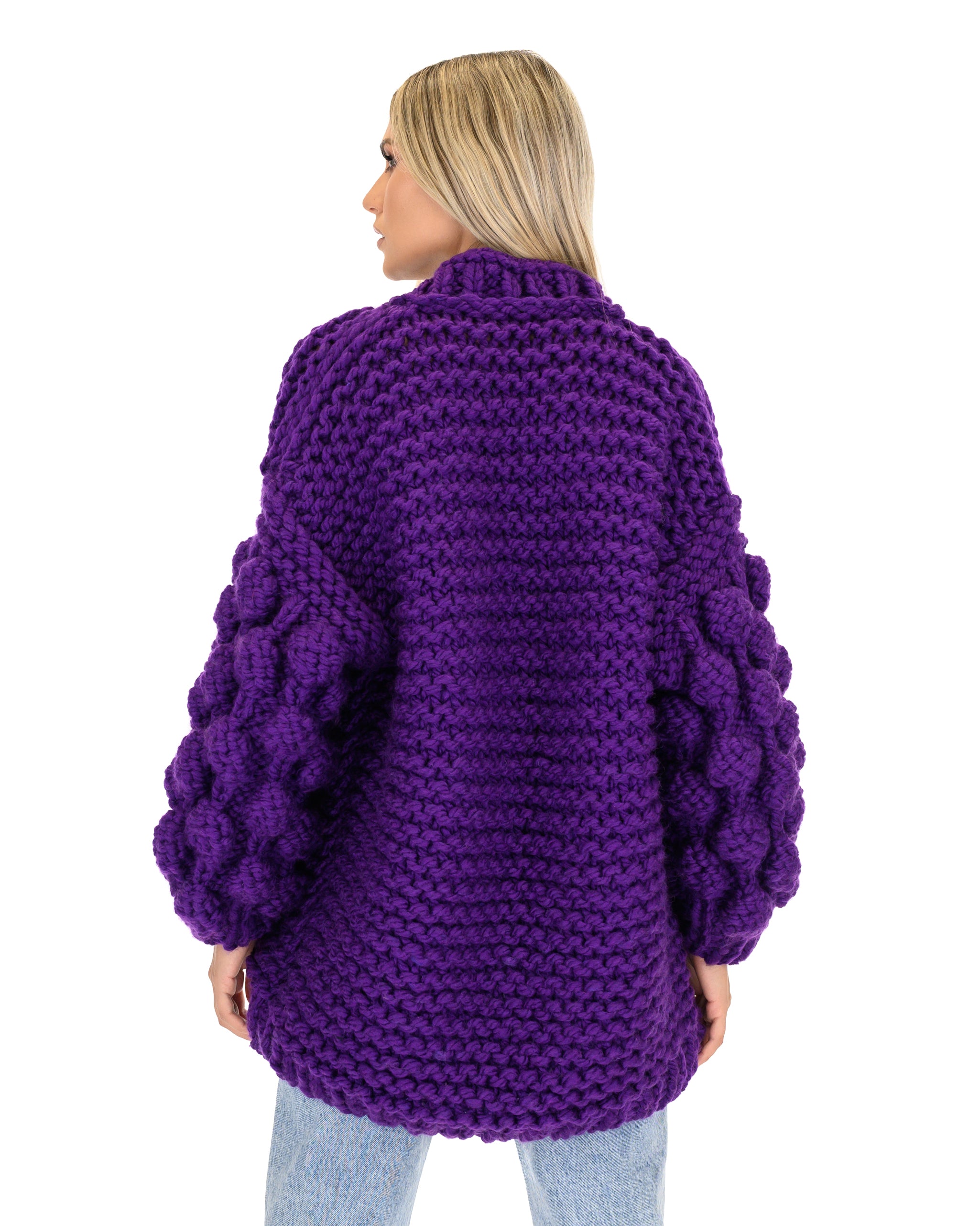 Stylish Bubble Sleeve Cardigan for Women - Soft Knit Open Front Sweater | Perfect for Office, Date Night & Casual Outfits