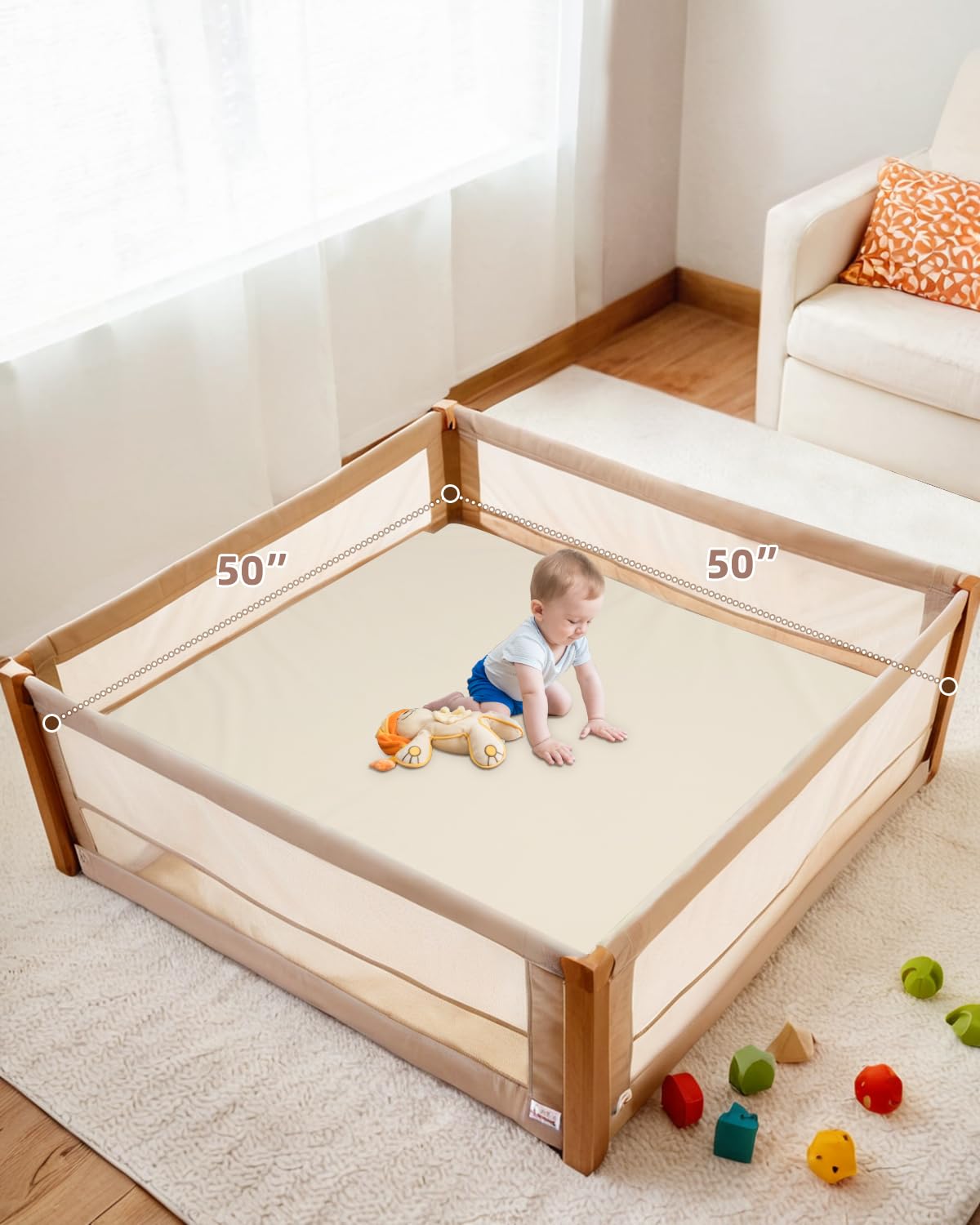 Soft Velvet Baby Play Mat for Floor - 1.3