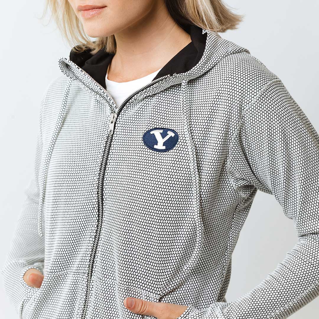 BYU Albion Honeycomb Zip Up Hoodie - Men's & Women's Pullover Sweatshirt for College Fans & Casual Wear