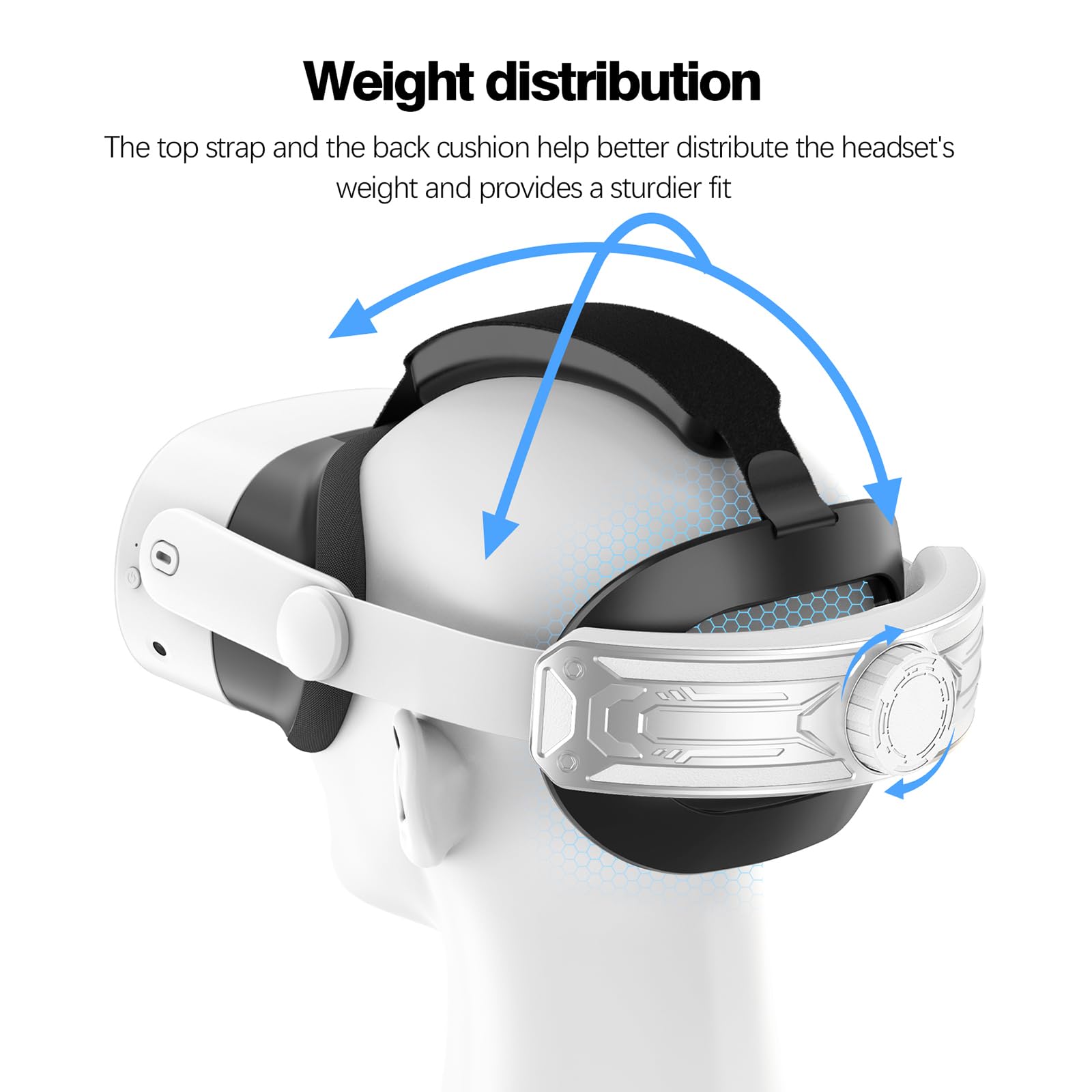 Meta Quest 3S Head Strap - Premium VR Headset Accessory | Replacement for Elite Strap | Enhanced Comfort & Reduced Head Pressure | Compatible with Oculus/Meta Quest 3S | Perfect for Gaming, Fitness VR & Extended Play Sessions