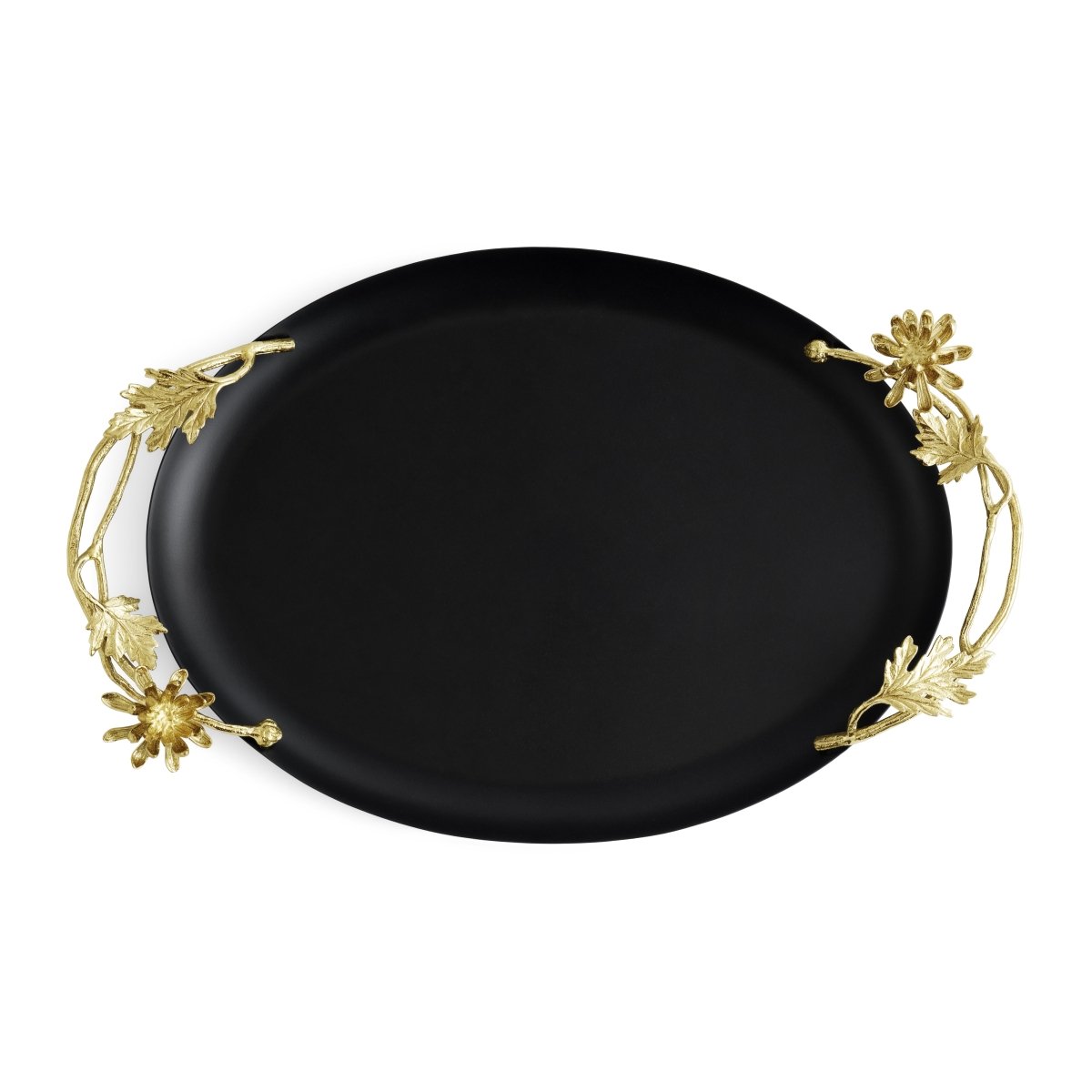 Elegant Dahlia Oval Serving Tray - Decorative Handmade Wooden Tray for Dining, Coffee Table, and Home Decor - Perfect for Entertaining, Gifts, and Organizing