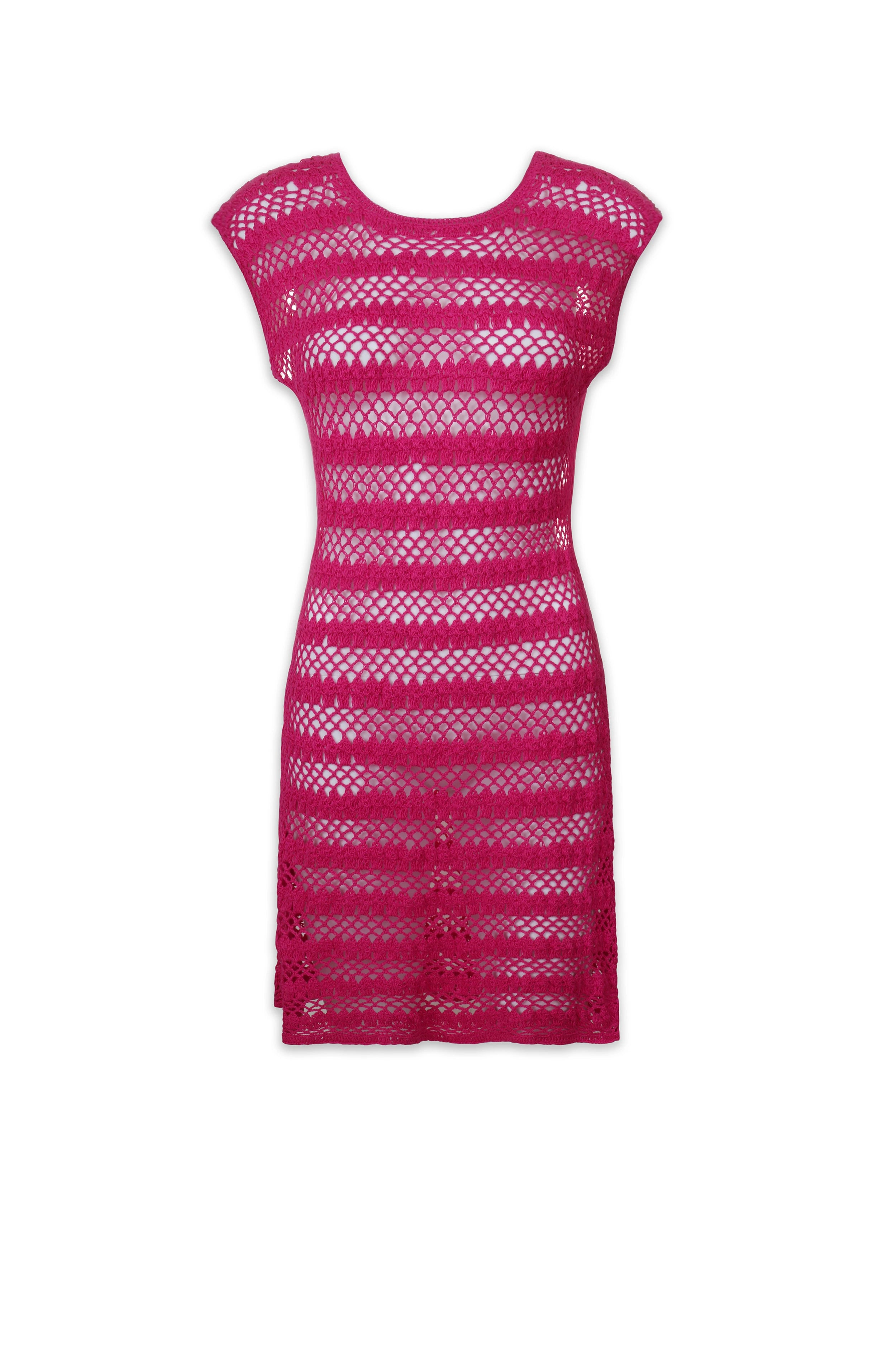 Kendall Crochet Dress Women's Boho Floral Lace Summer Maxi Dress - Lotus Pink for Beach Wedding, Vacation & Boho Chic Outfits