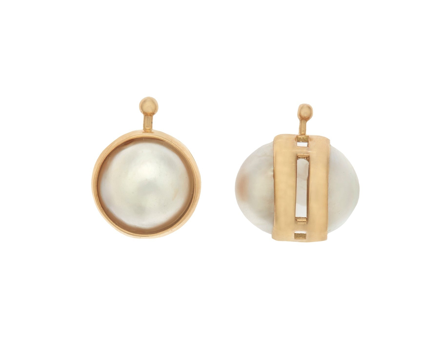 18K Gold Pearl Drop Lozenge Earring Charms - Elegant Dangle Earrings for Women, Perfect for Weddings, Parties & Special Occasions