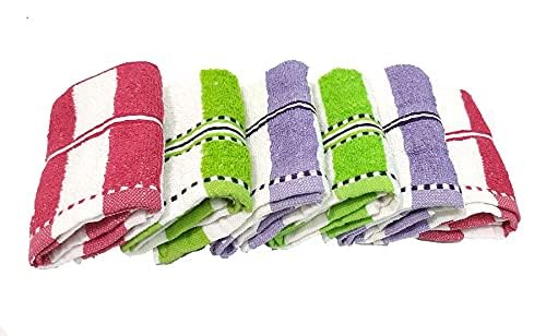 Khillayox Women's 100% Pure Cotton Face Towels - Soft & Absorbent (6-Pack, Multicolor) for Skincare, Makeup Removal & Gentle Cleansing