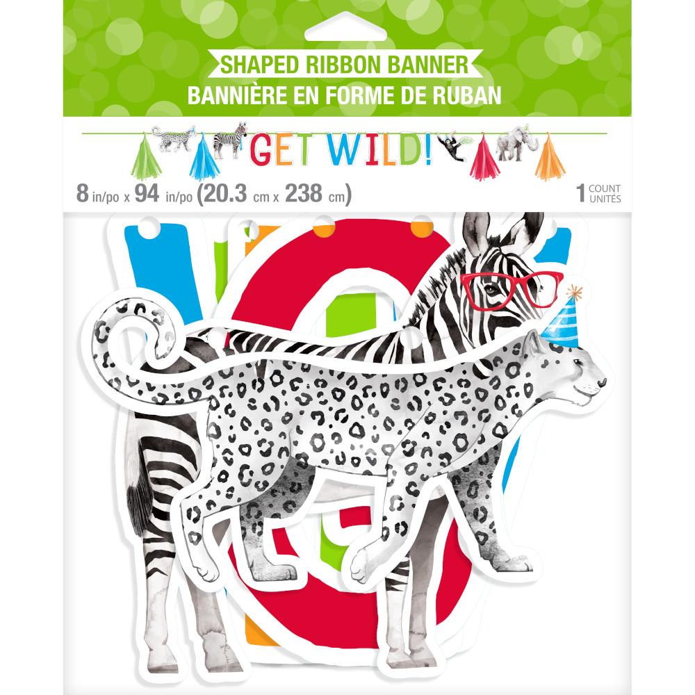 12-Piece Bulk Party Animals Get Wild Banner Set - Perfect for Birthday Parties, Baby Showers & Wild Animal Theme Decorations