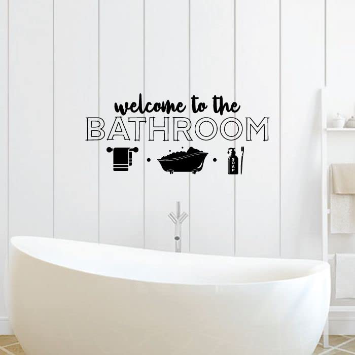 Bathroom Quote Vinyl Wall Art Sticker Decal - 22x30 Inch Inspirational Home Decor for Bathroom, Restroom & Toilet - Perfect for Ladies & Gentlemen Comfort Room Design