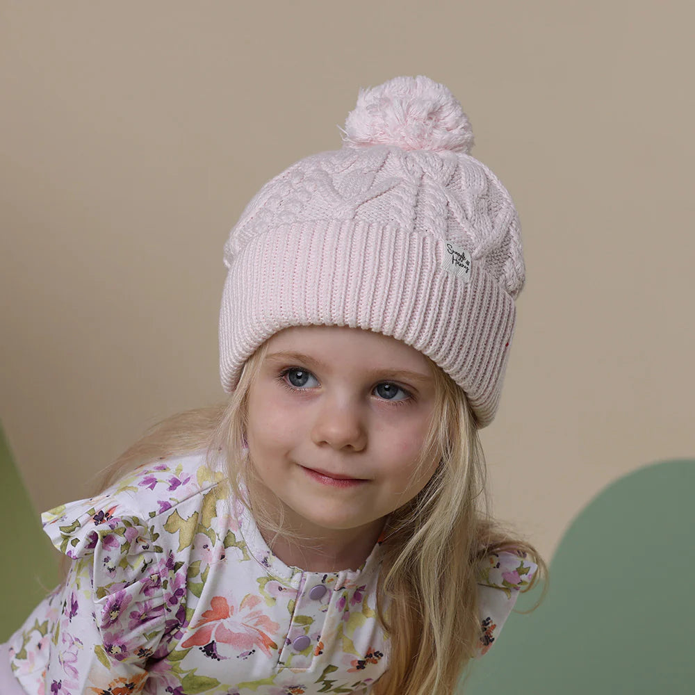 Snuggle Hunny Organic Knit Beanie - Soft Blush Pink Winter Hat for Women & Men | Cozy Cold Weather Accessory for Outdoor Activities