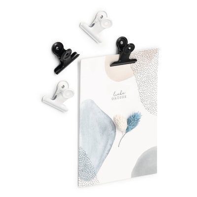 4pcs Metal Magnet Clips Set - Black & White for Fridge, Office, Kitchen & Home Organization