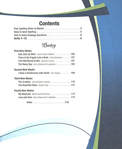 Abeka Vocabulary, Spelling & Poetry V Student Textbook - 5th Edition for 11th Grade | Homeschool Curriculum & High School English Study Guide