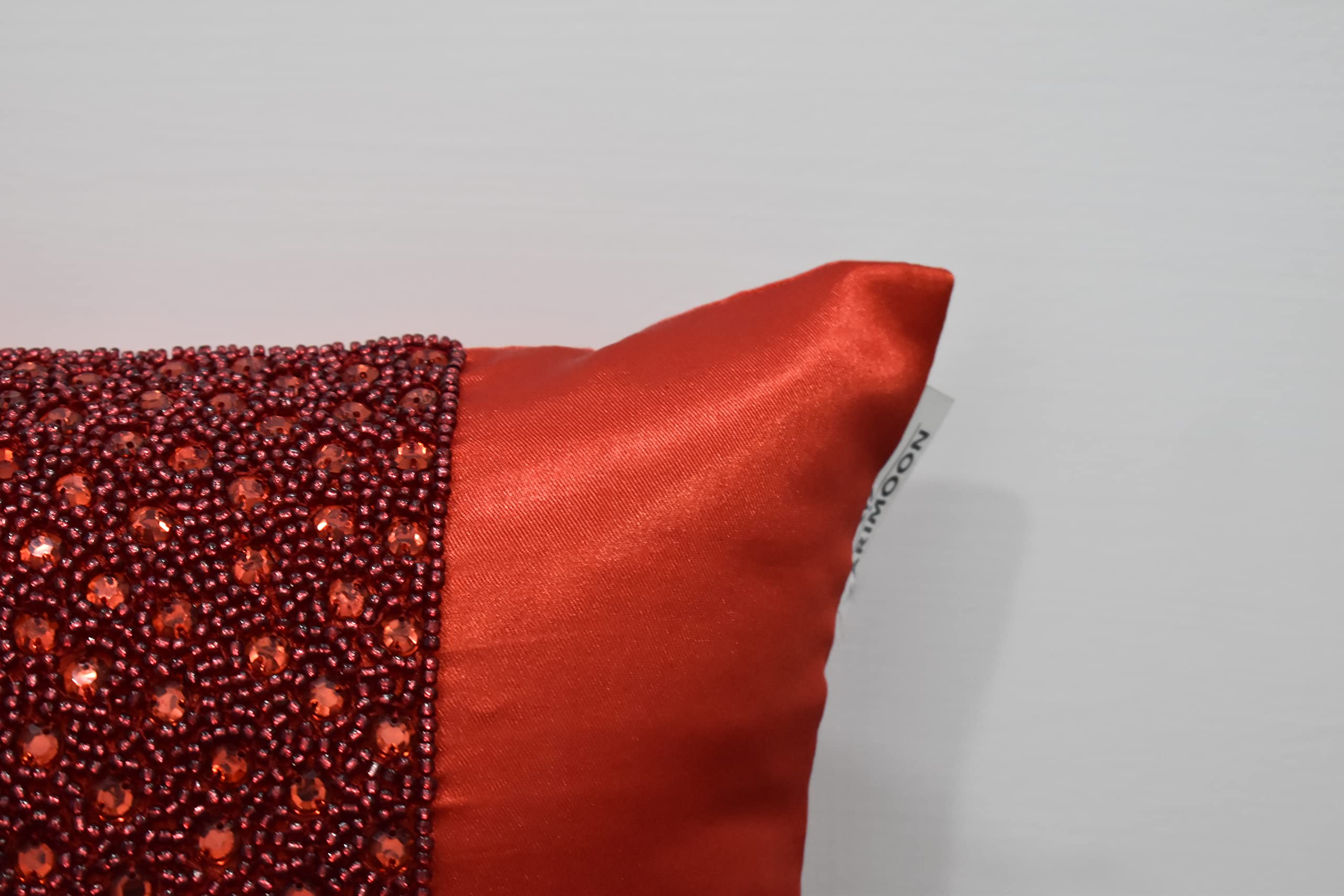 Luxury Handmade Beaded Pillow Cover - Embroidered & Embellished Decorative Throw Pillow - Contemporary Modern Crystal Design - Custom Personalized Home Decor (26x26 Inches) - Perfect for Sofa, Bed, Living Room & Nursery Decor