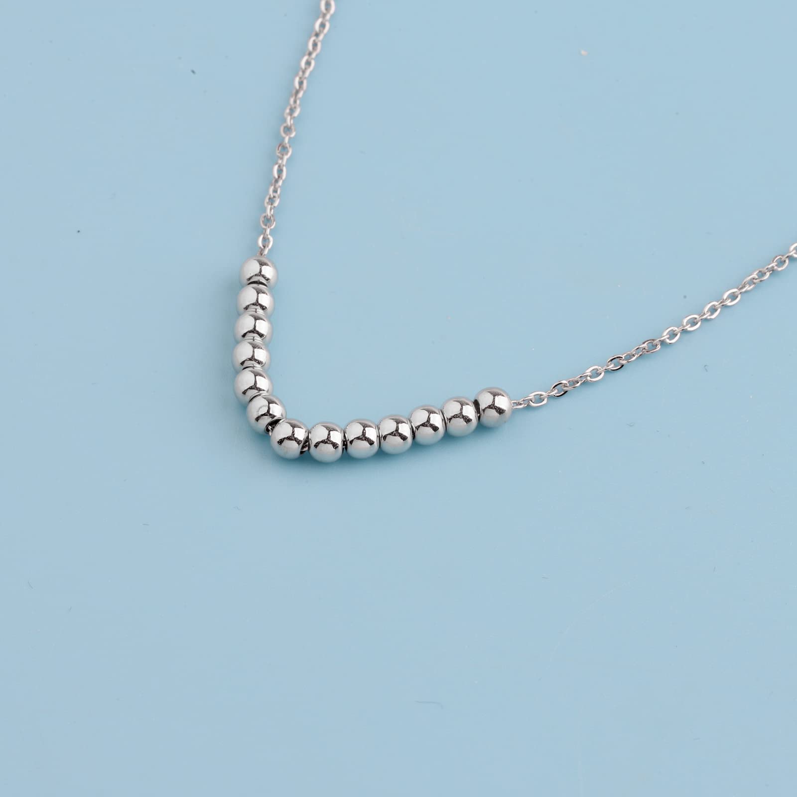 BNQL 13th Birthday Gifts for Girls - Sterling Silver 13 Beads Necklace for Teen Girls | 13 Year Old Birthday Jewelry Gift | Perfect for Sweet 16, Graduation & Special Occasions