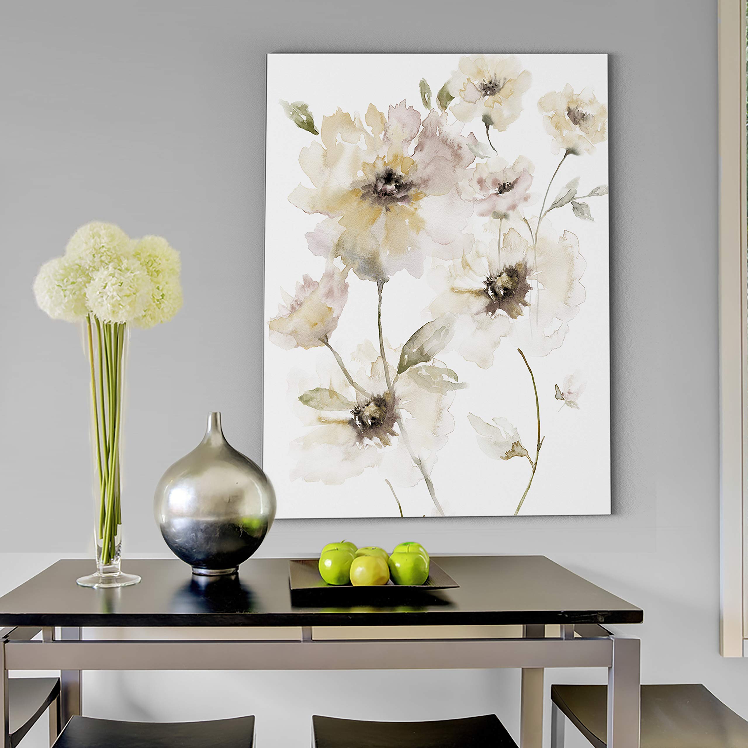 Wexford Home Translucent Garden Gallery Wrapped Canvas Wall Art - 30x40 Inches - Modern Botanical Print for Living Room, Bedroom & Office Decor