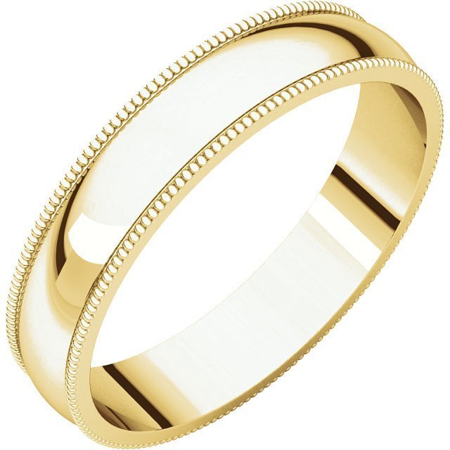 14K Gold 4mm Lightweight Milgrain Wedding Band for Women - Elegant Bridal Ring for Engagement, Anniversary & Everyday Wear