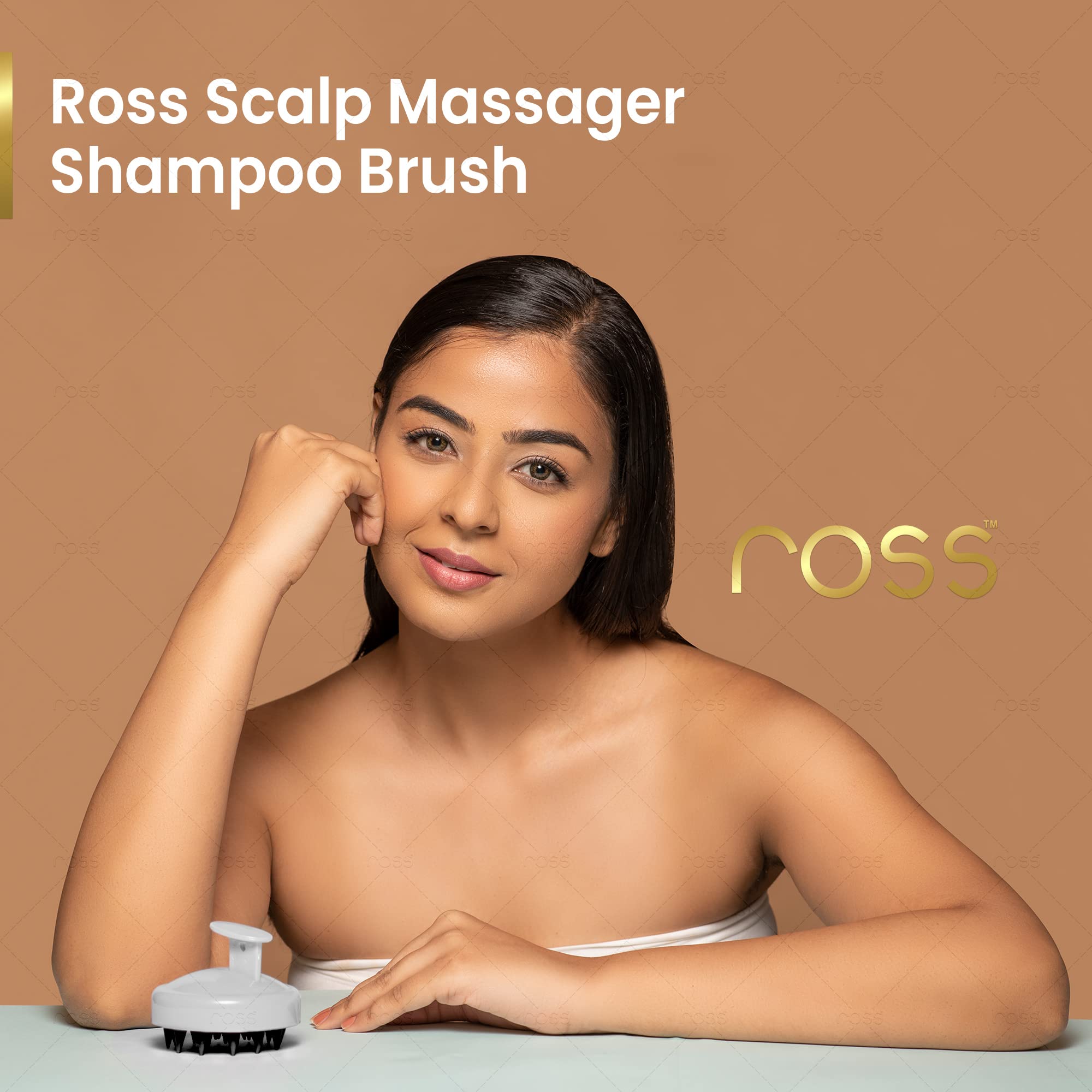 Ross Scalp Massager - Soft Bristle Shampoo Brush for Hair Care & Relaxation | Home & Salon Use