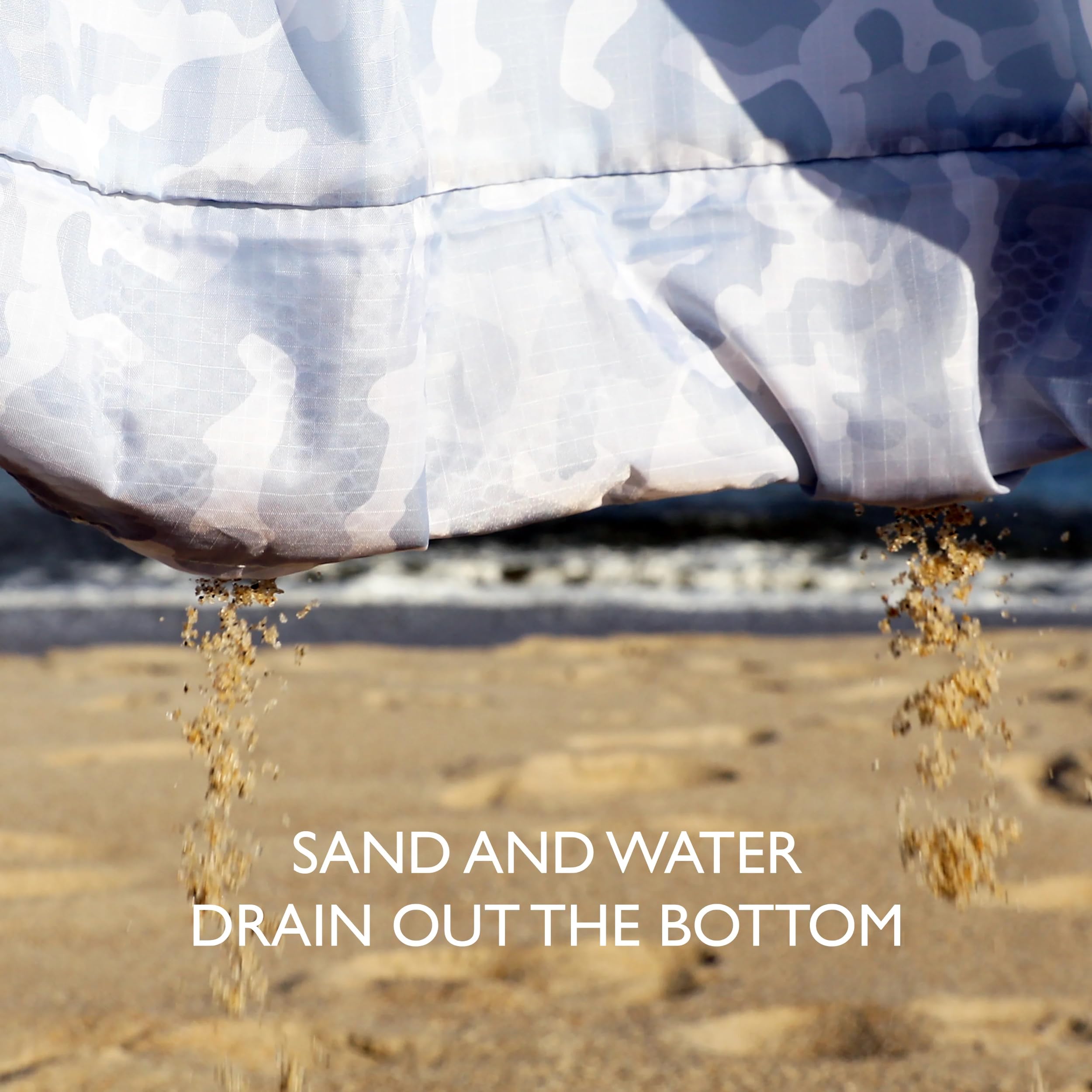 Eco-Friendly Sand-Free Travel Beach Bag - Made from Recycled Water Bottles, Arctic Camo Design | Perfect for Beach Trips, Poolside Lounging & Outdoor Adventures
