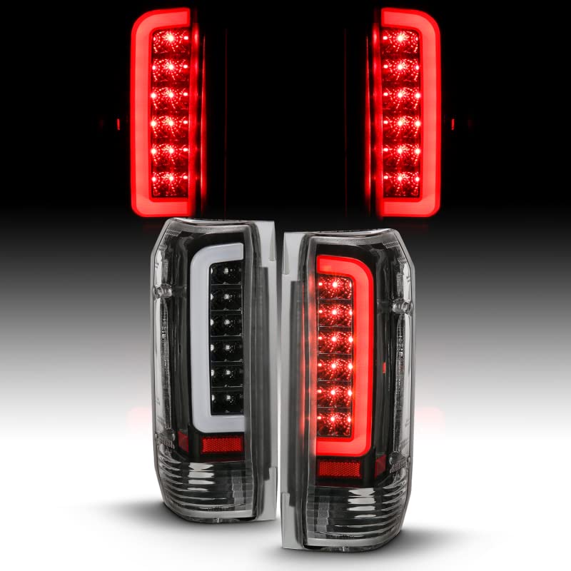 ANZO (311350) 1987-1996 Ford F-150 LED Taillights - Black Housing with Clear Lens (Pair) | High Visibility & Durable Replacement for F150 Pickup Truck | Perfect for Night Driving & Off-Road Adventures