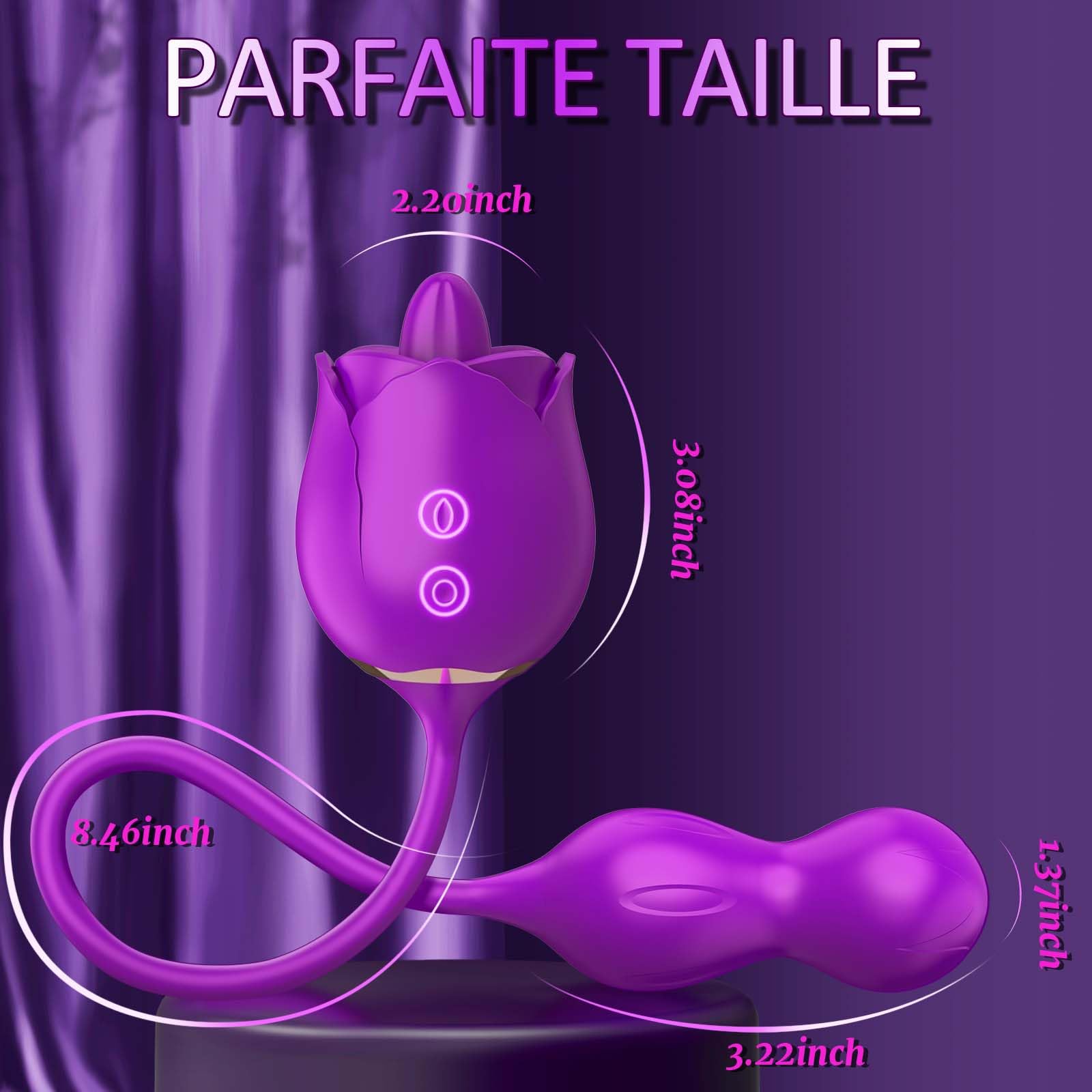 Clitoral Vibrator for Women - 9 Licking & Vibration Modes, Rechargeable G Spot Vibrating Sex Toy for Couples - Purple (Perfect for Solo Play & Romantic Nights)