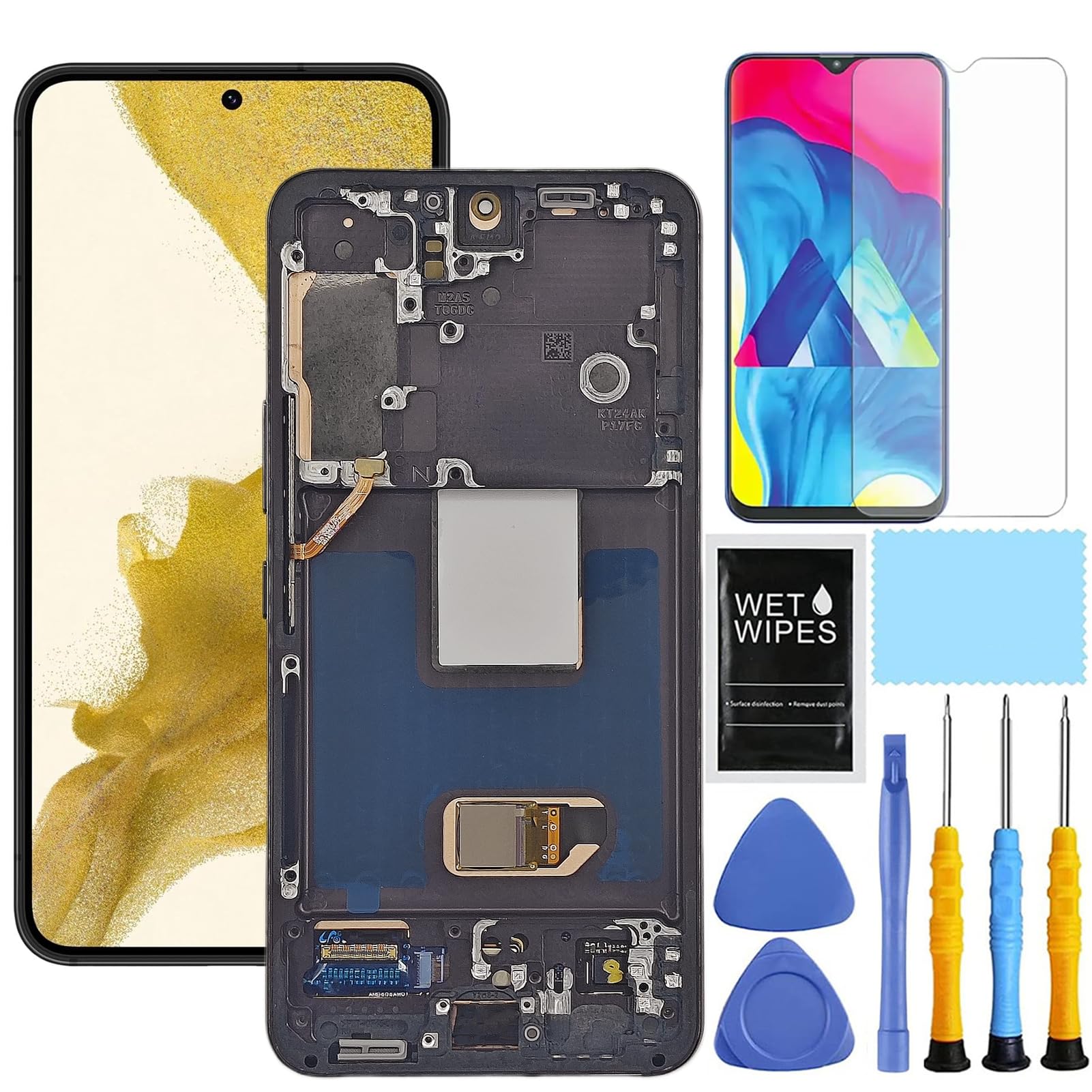 Original Title: ZTOOYO【US Version】 AMOLED for Samsung Galaxy S22 5G Screen Replacement with Frame for Samsung S22 SM-G901u G901a G901w LCD Display digitizer Touch Screen Assembly with Repair Tools 6.1 inch Black    Optimized Title:   **Samsung Galaxy S22 5G AMOLED Screen Replacement with Frame – 6.1