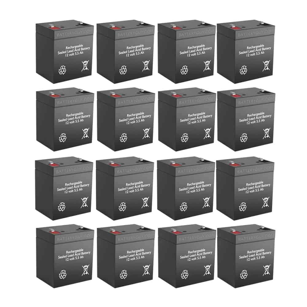 5356 Replacement 12V 5.5Ah SLA Rechargeable Battery - High Rate Power Backup for UPS, Emergency Lights & Security Systems (Pack of 16)