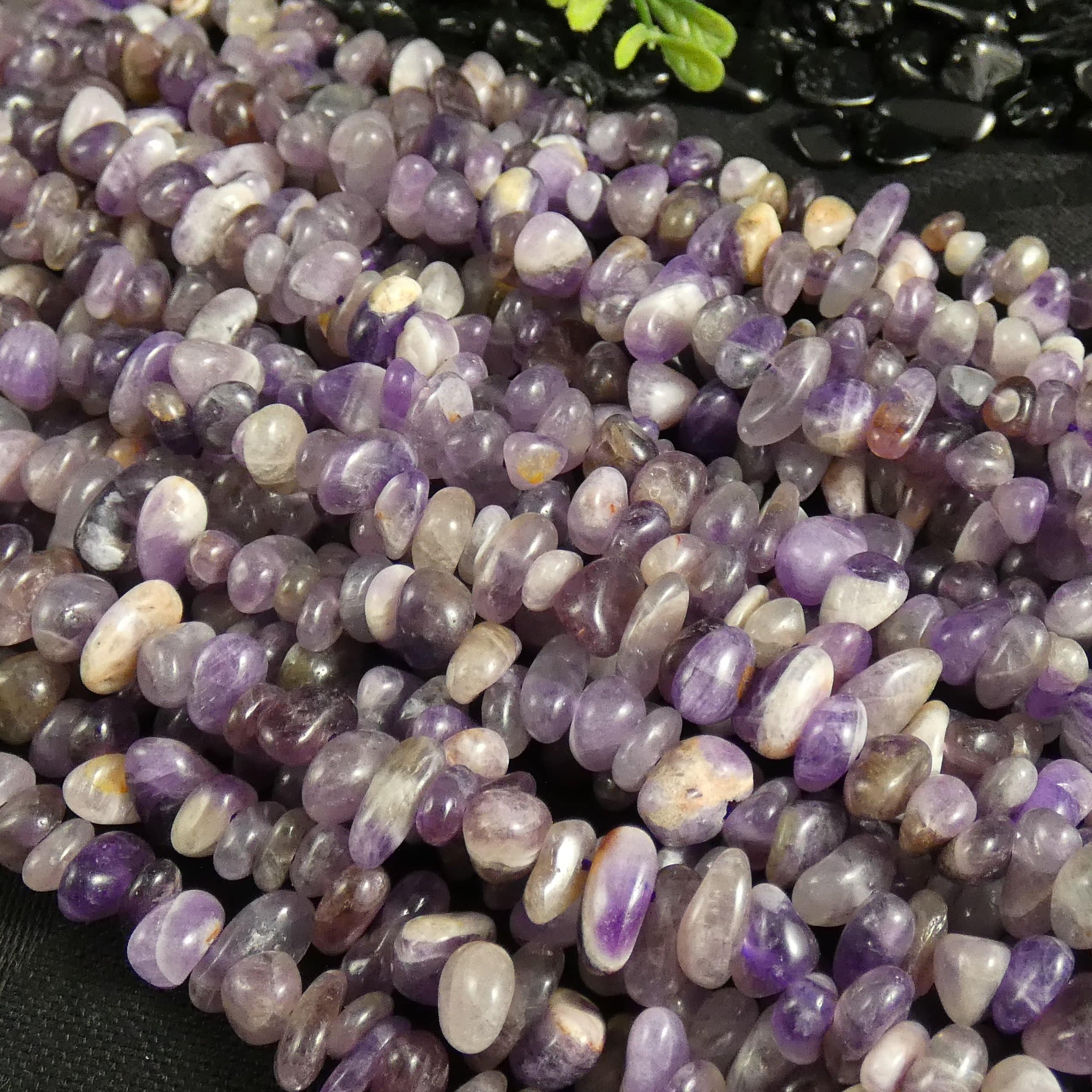 Natural Chevron Amethyst Tumbled Chip Beads - Bulk Wholesale Gemstone Beads for Jewelry Making, DIY Crafts & Healing Crystals | Perfect for Bracelets, Necklaces & Spiritual Healing