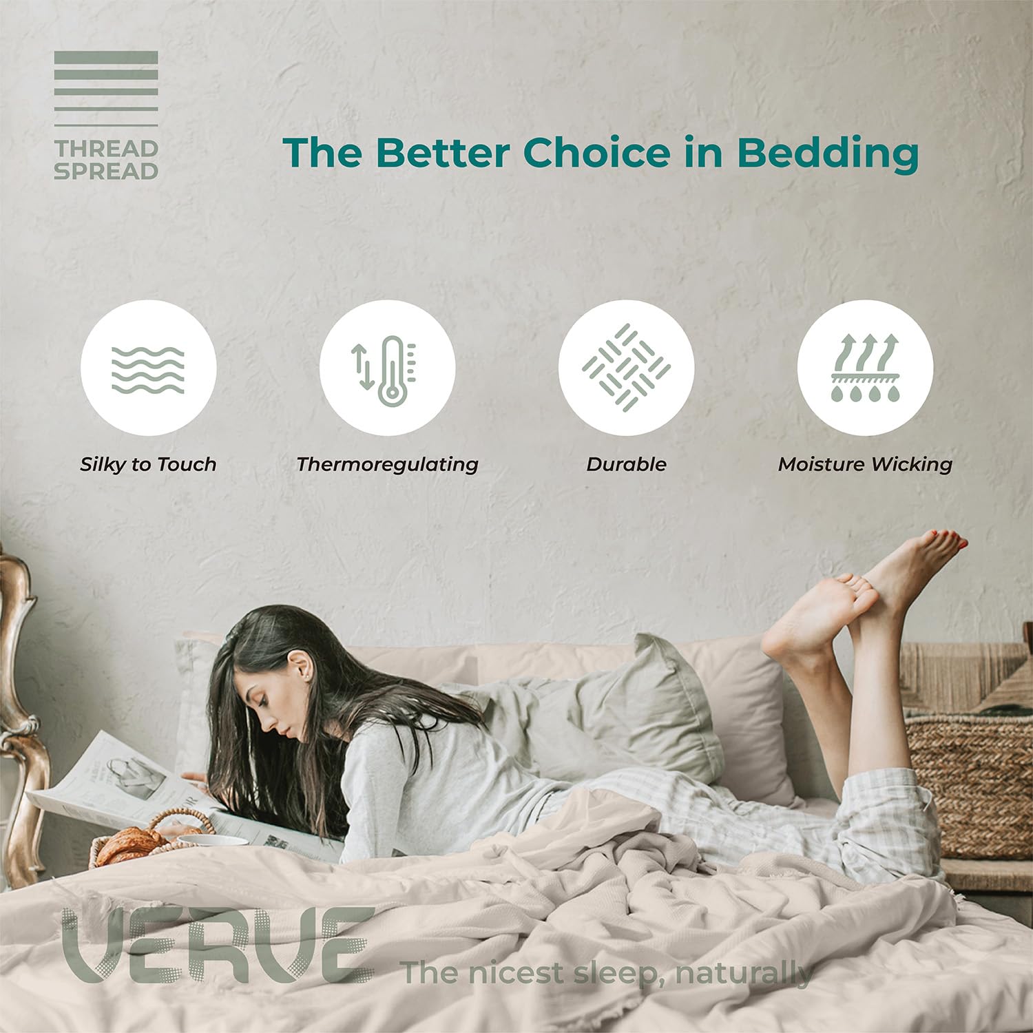 80% Cotton 20% Bamboo Viscose Split King Sheet Set - 5 Piece Cooling Luxury Bedding with 16
